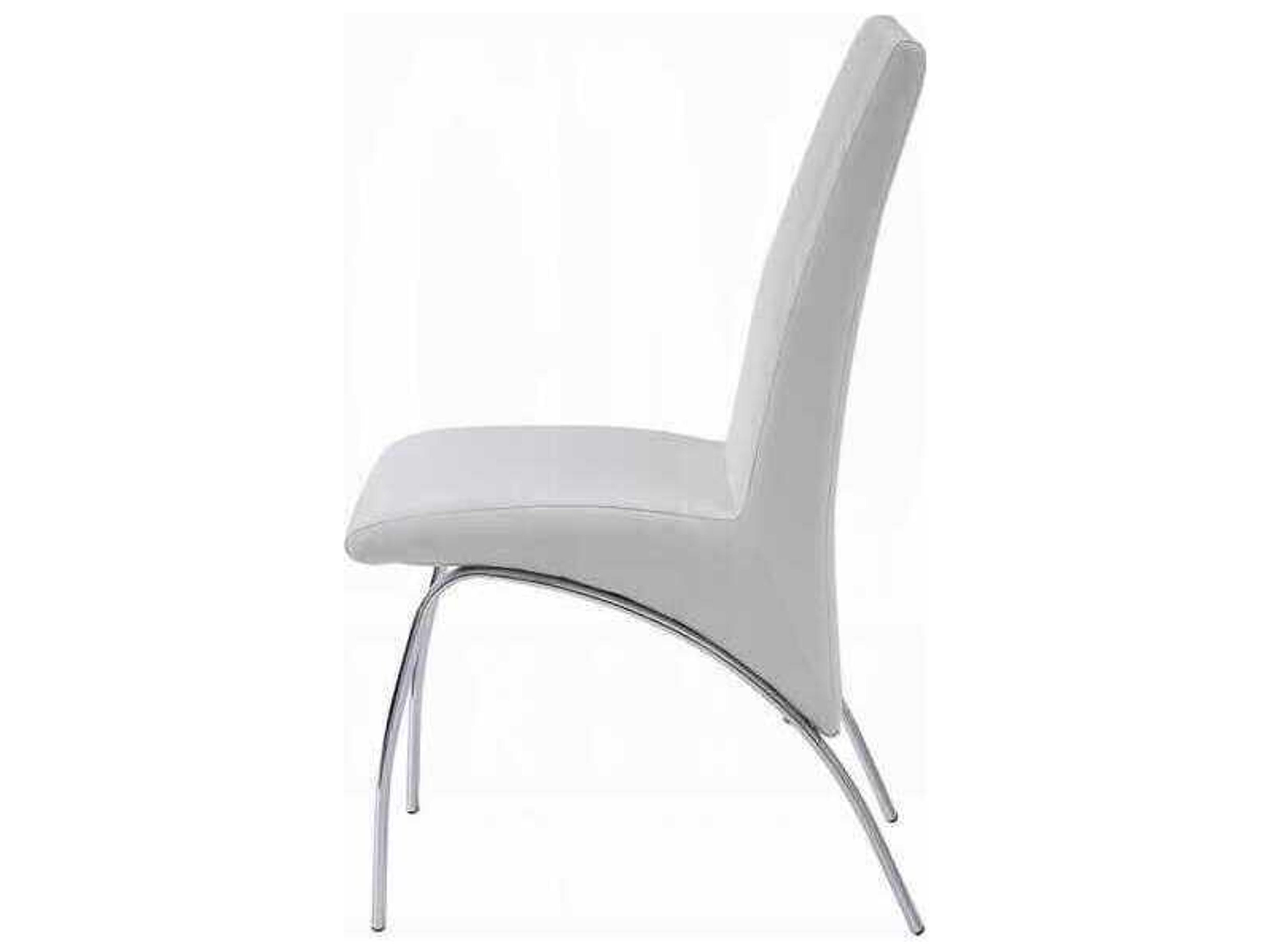 Acme Furniture Pervis White Faux Leather Armless Dining Chair Set of 2