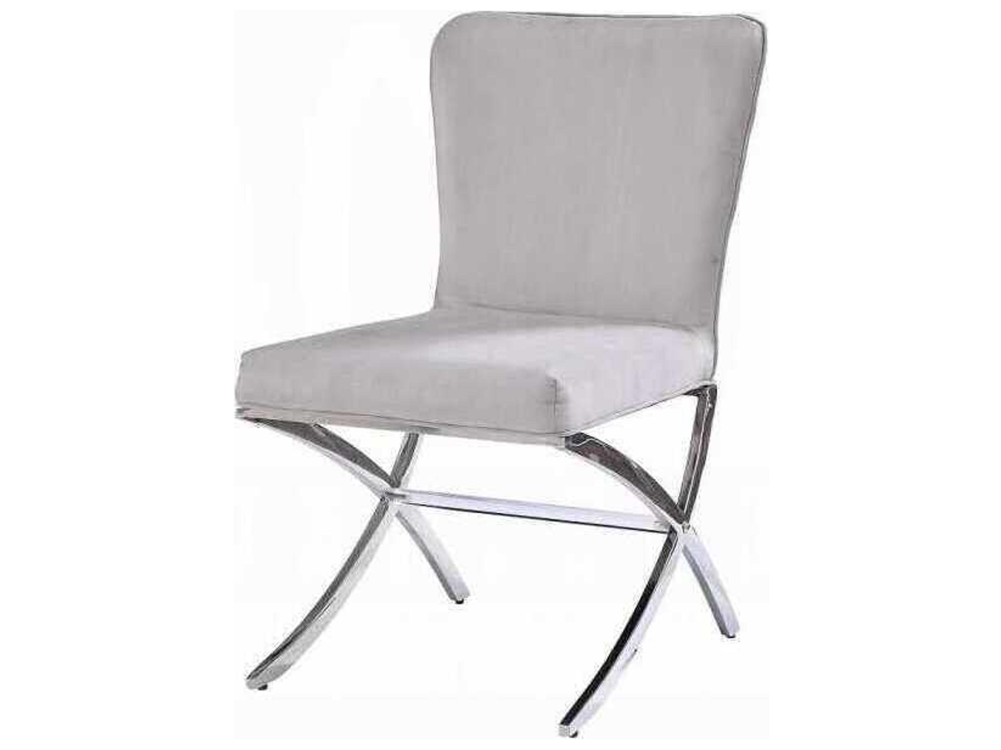 Gray Velvet Upholstered Armless Dining Chair Set of 2