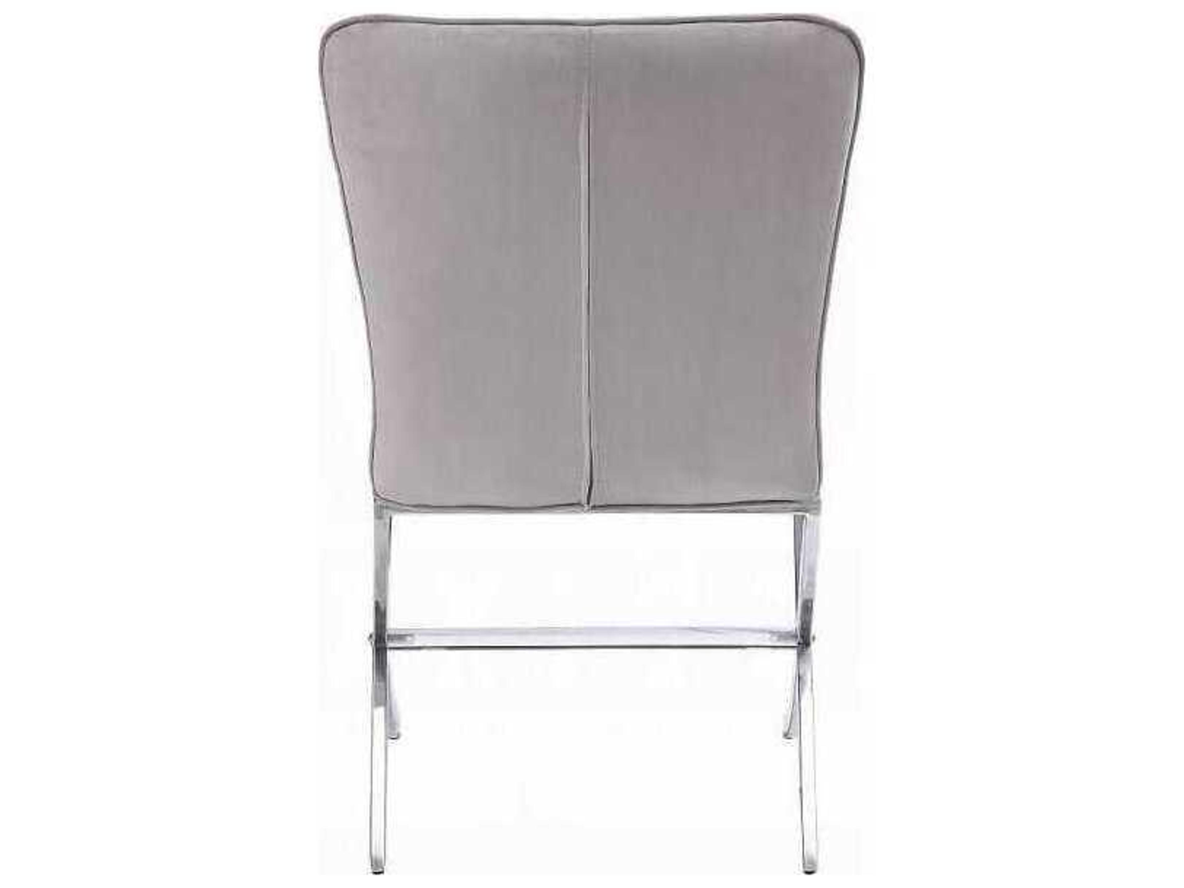 Acme Furniture Gray Velvet Upholstered Armless Dining Chair Set of 2