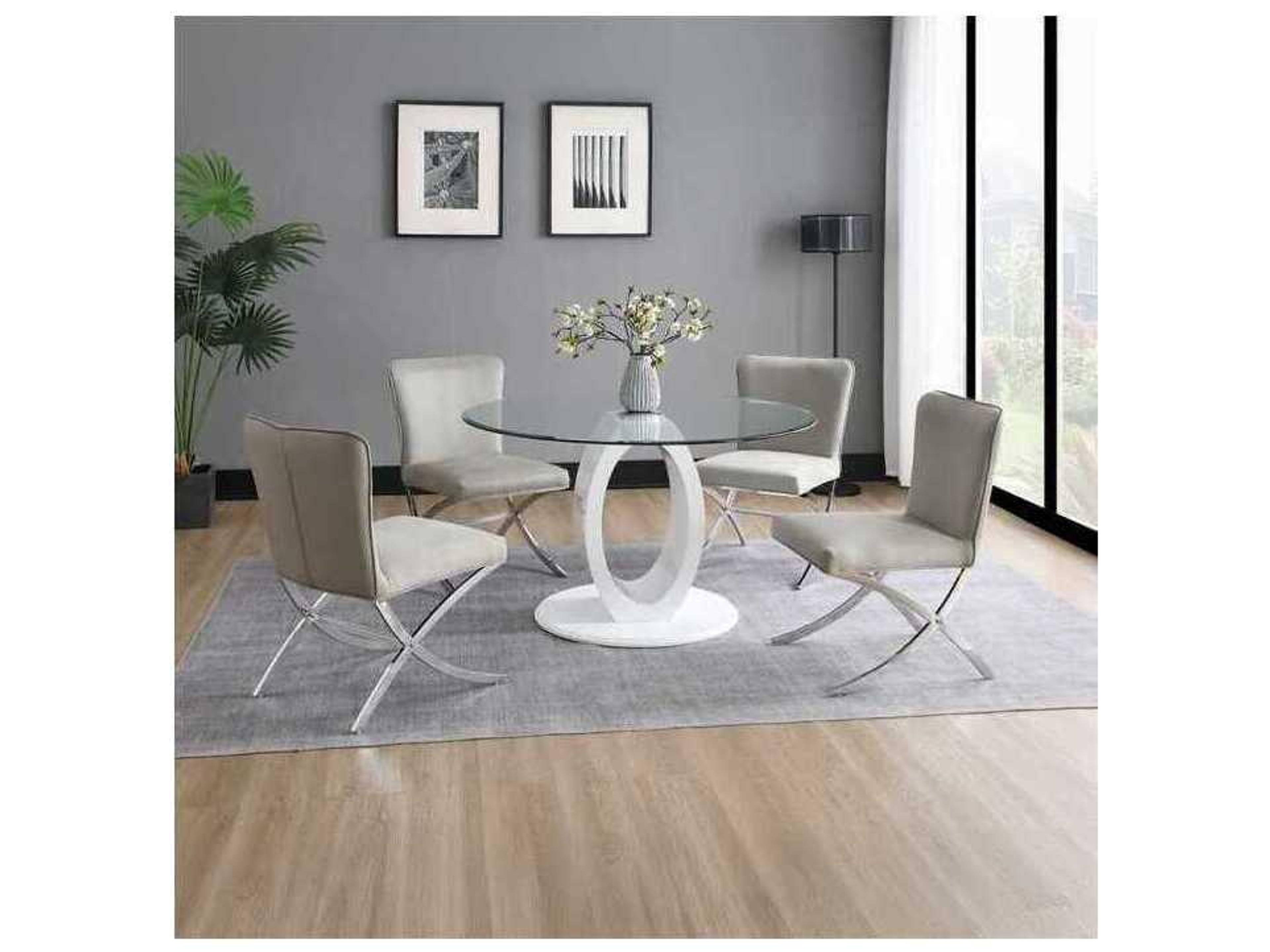 Acme Furniture Gray Velvet Upholstered Armless Dining Chair Set of 2