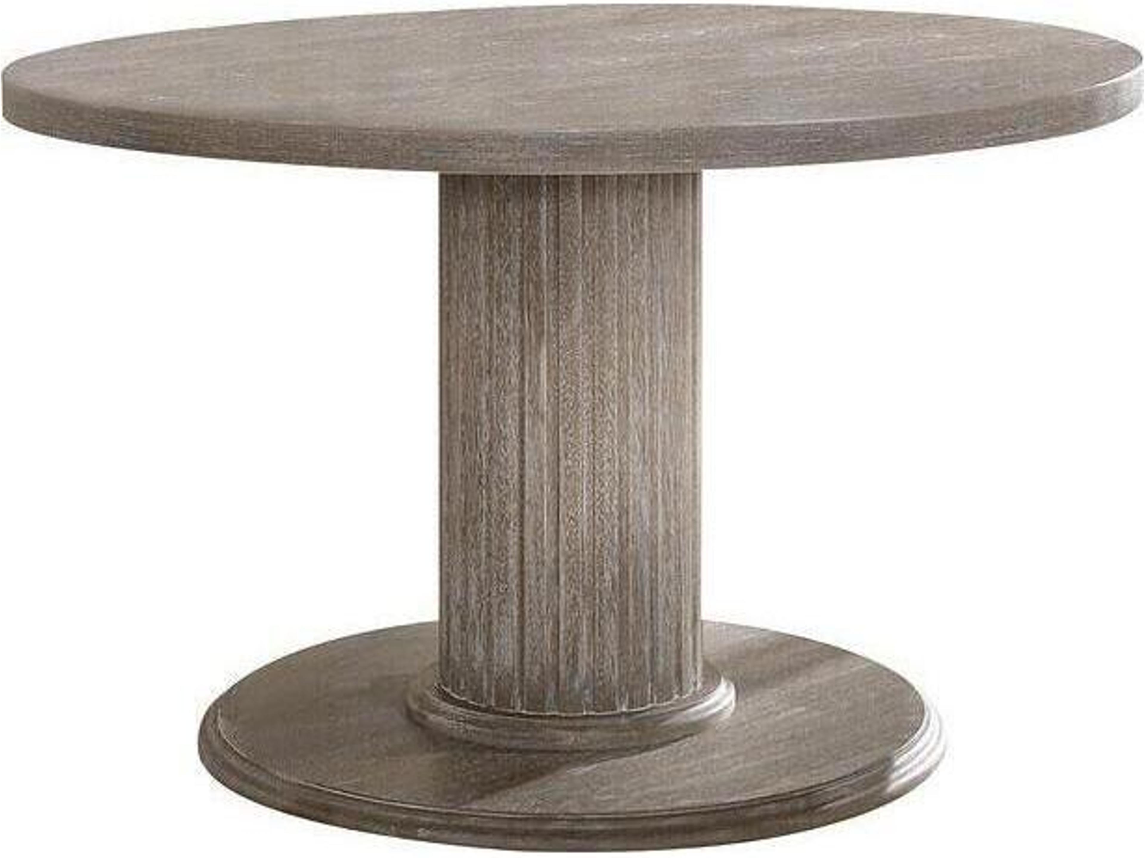 Gabrian Round Wood Reclaimed Gray Dining Table