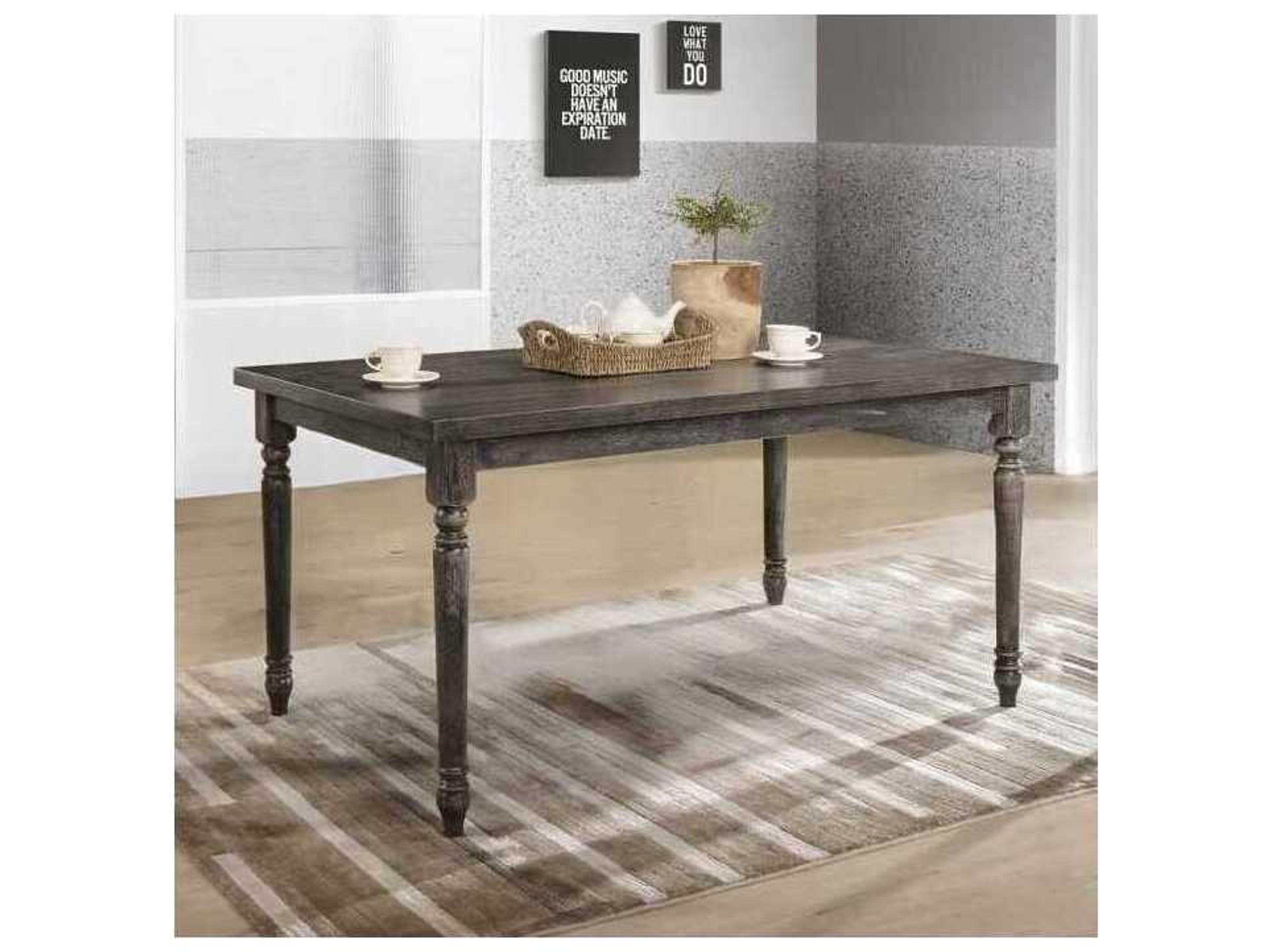 Acme Furniture Claudia Ii Rectangular Wood Weathered Gray Dining Table
