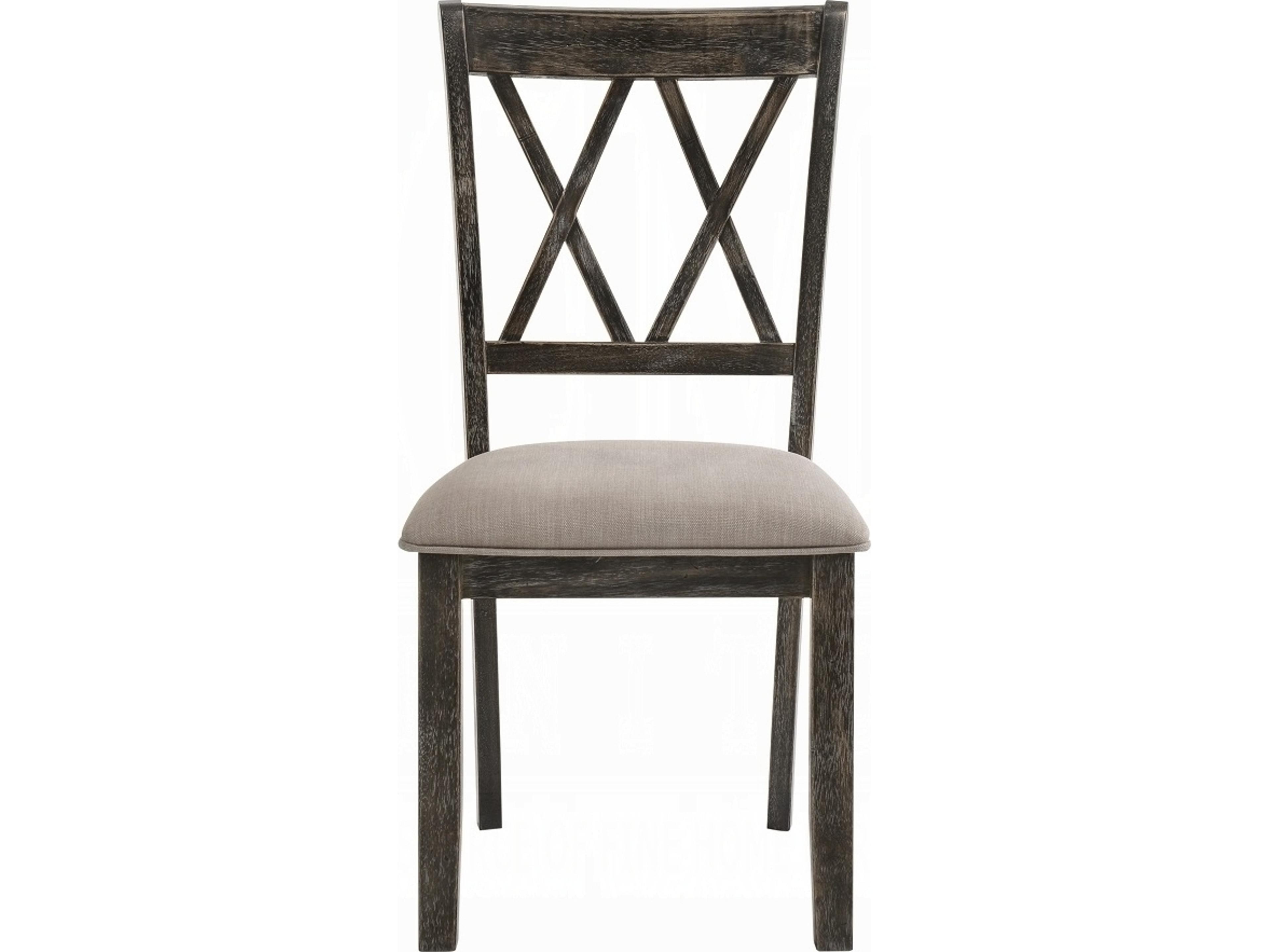 Acme Furniture Claudia Ii Rubberwood Gray Upholstered Armless Dining Chair Set of 2