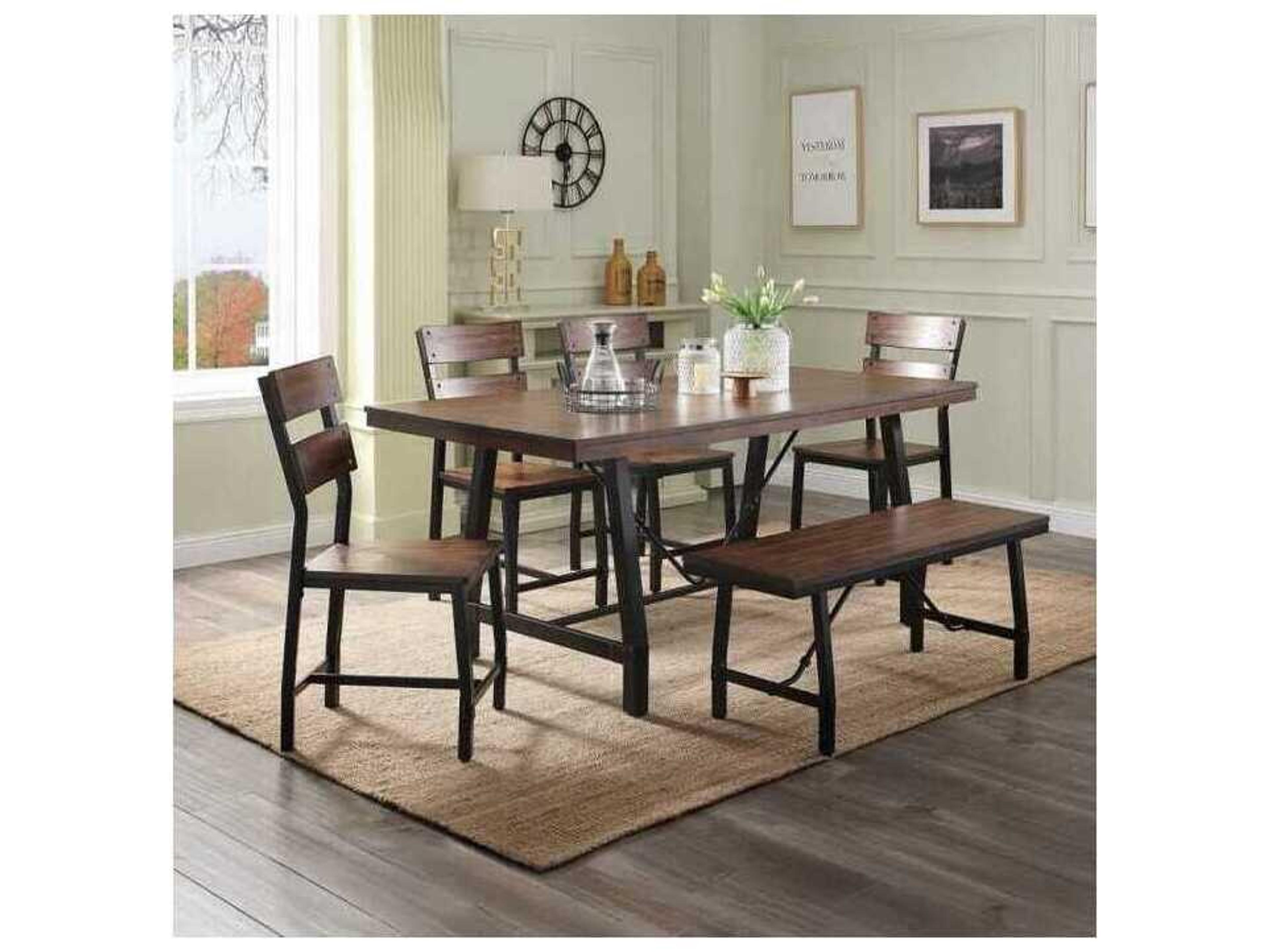 Acme Furniture Oak Black Accent Bench