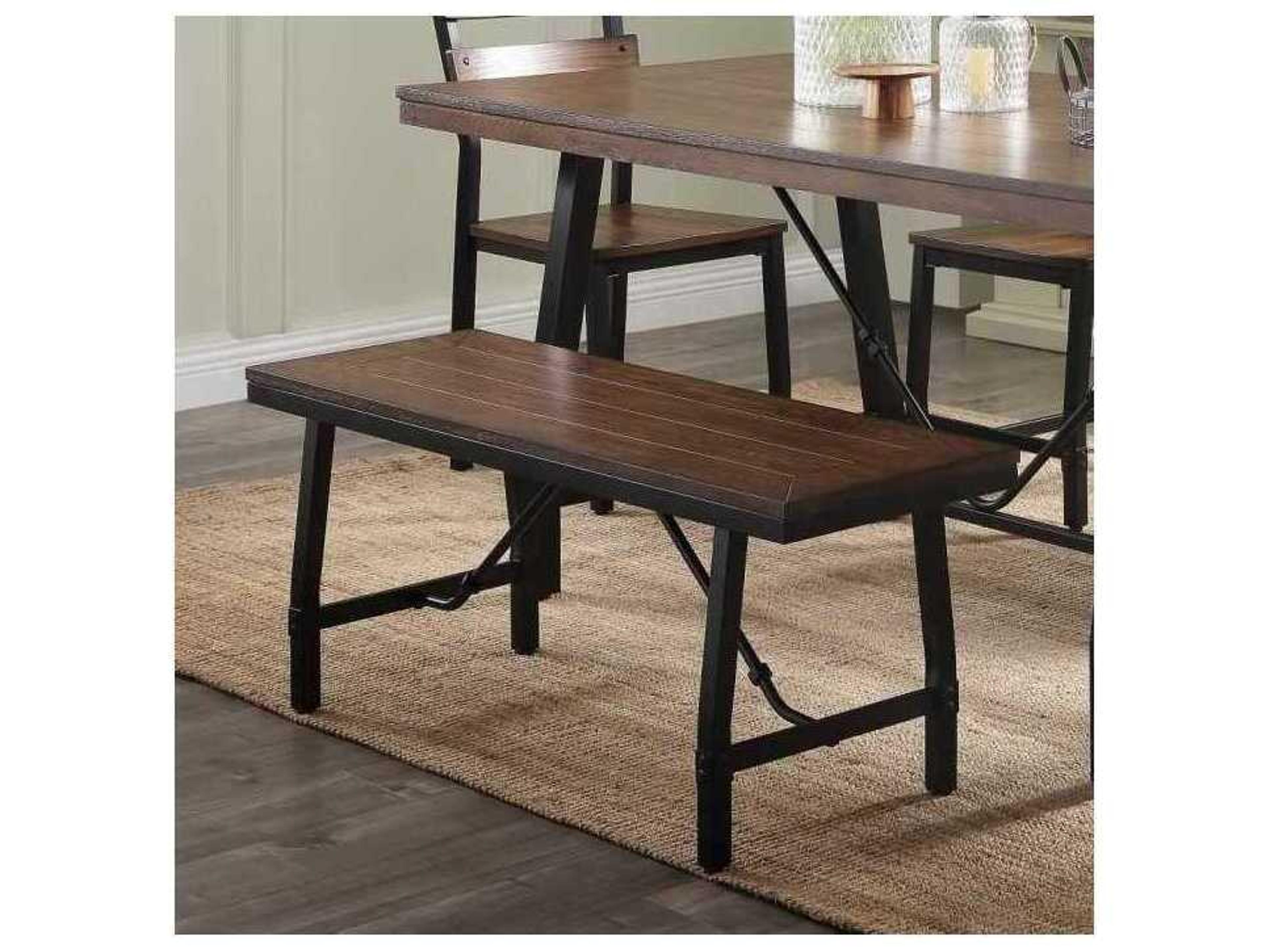 Acme Furniture Oak Black Accent Bench