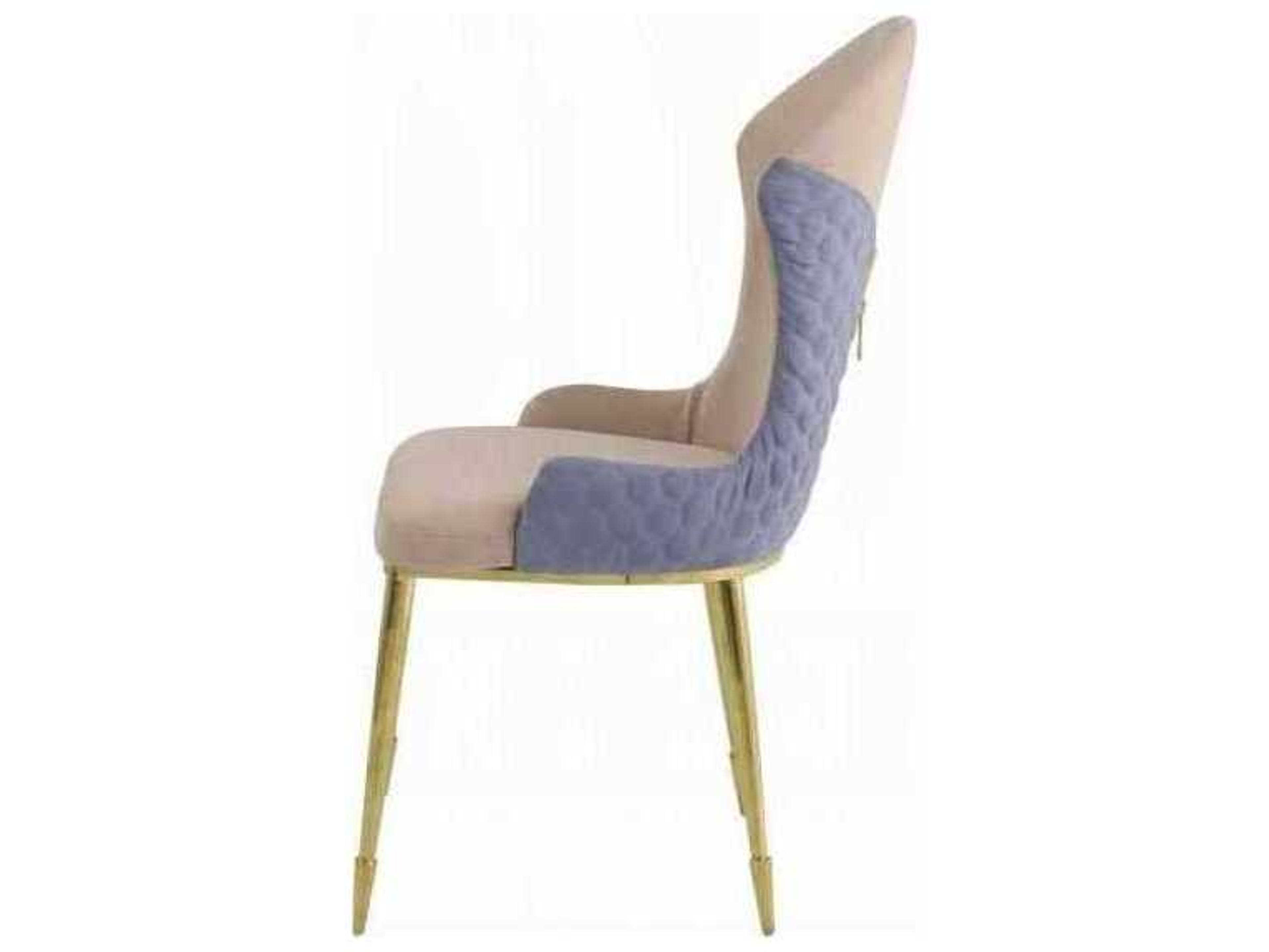 Acme Furniture Gold Upholstered Armless Dining Chair Set of 2