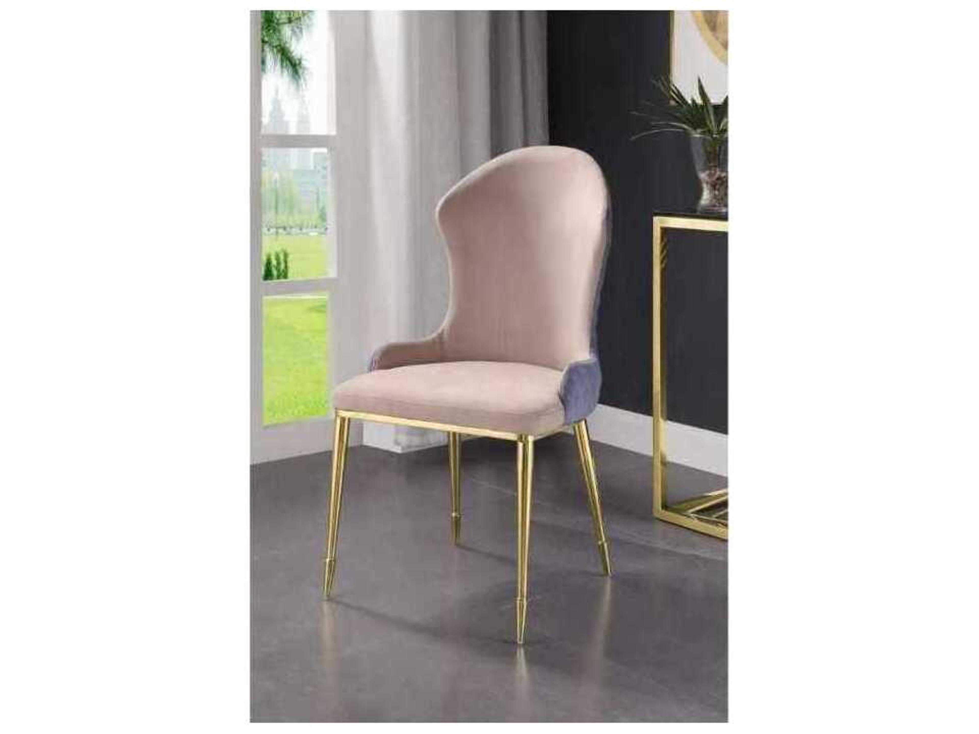 Acme Furniture Gold Upholstered Armless Dining Chair Set of 2