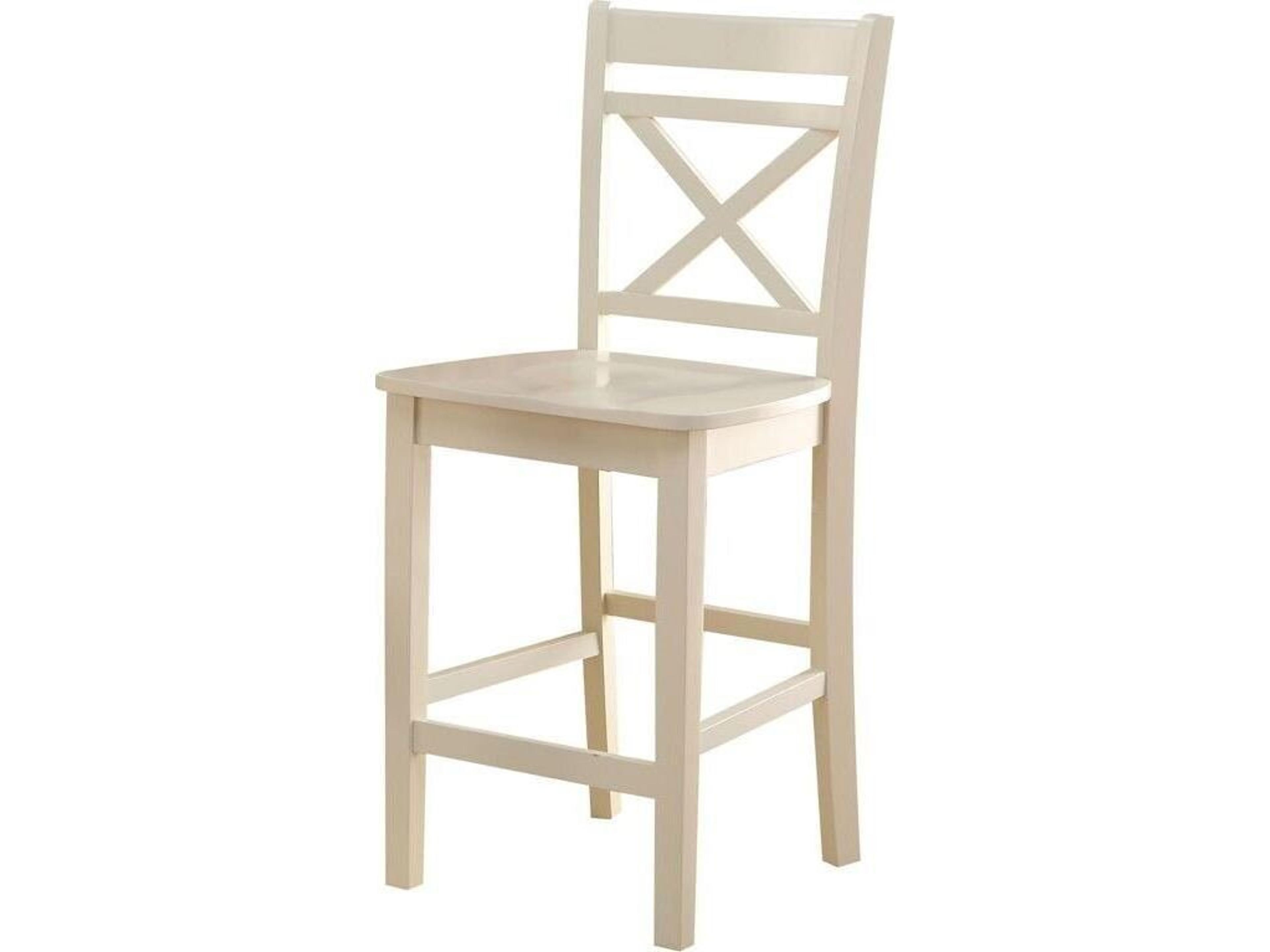 Tartys Cream Solid Wood Counter Stool