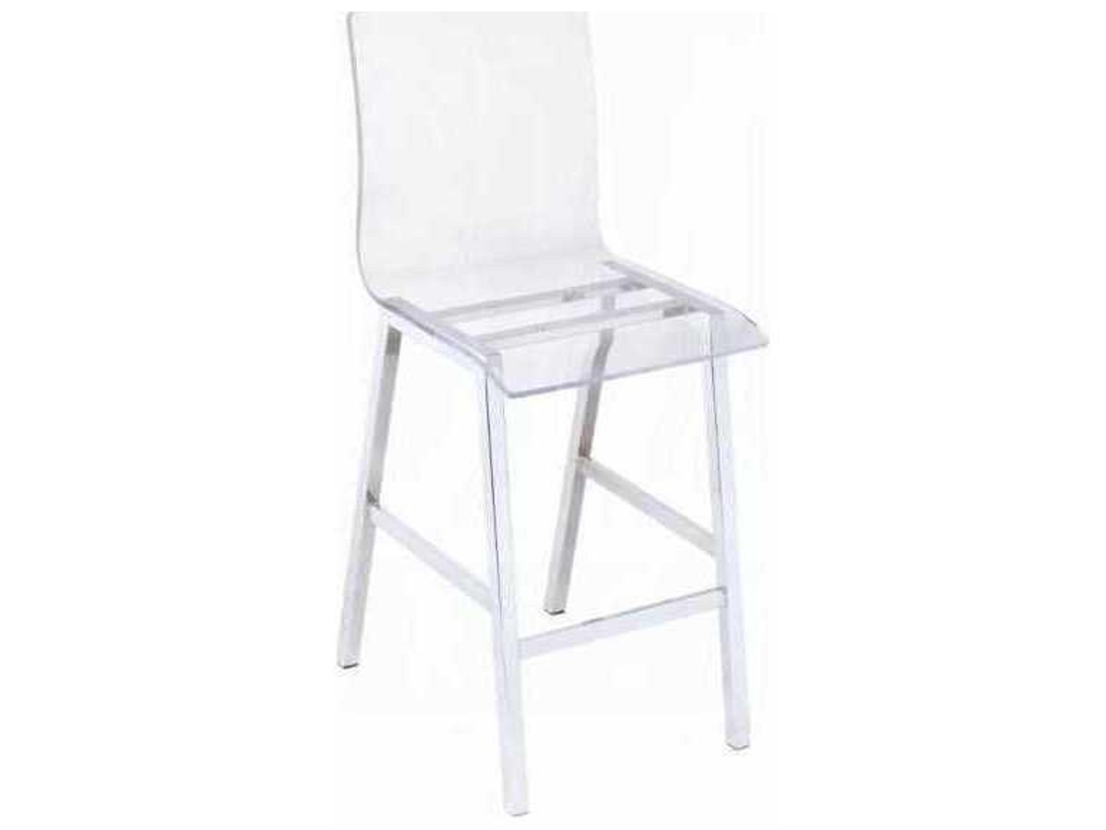 Nadie Clear Acrylic Chrome Counter Stool