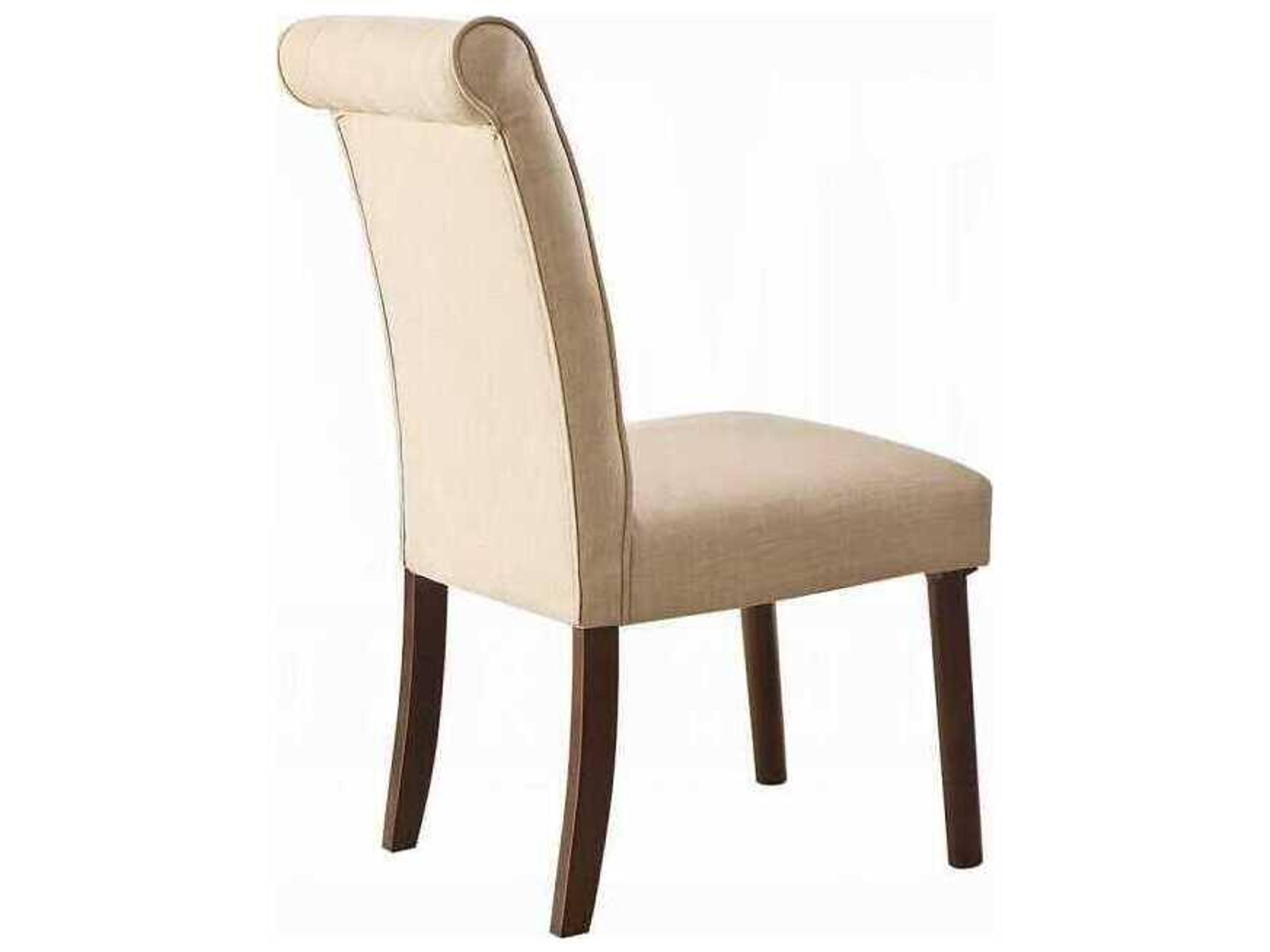 Acme Furniture Beige Upholstered Armless Dining Chair Set of 2