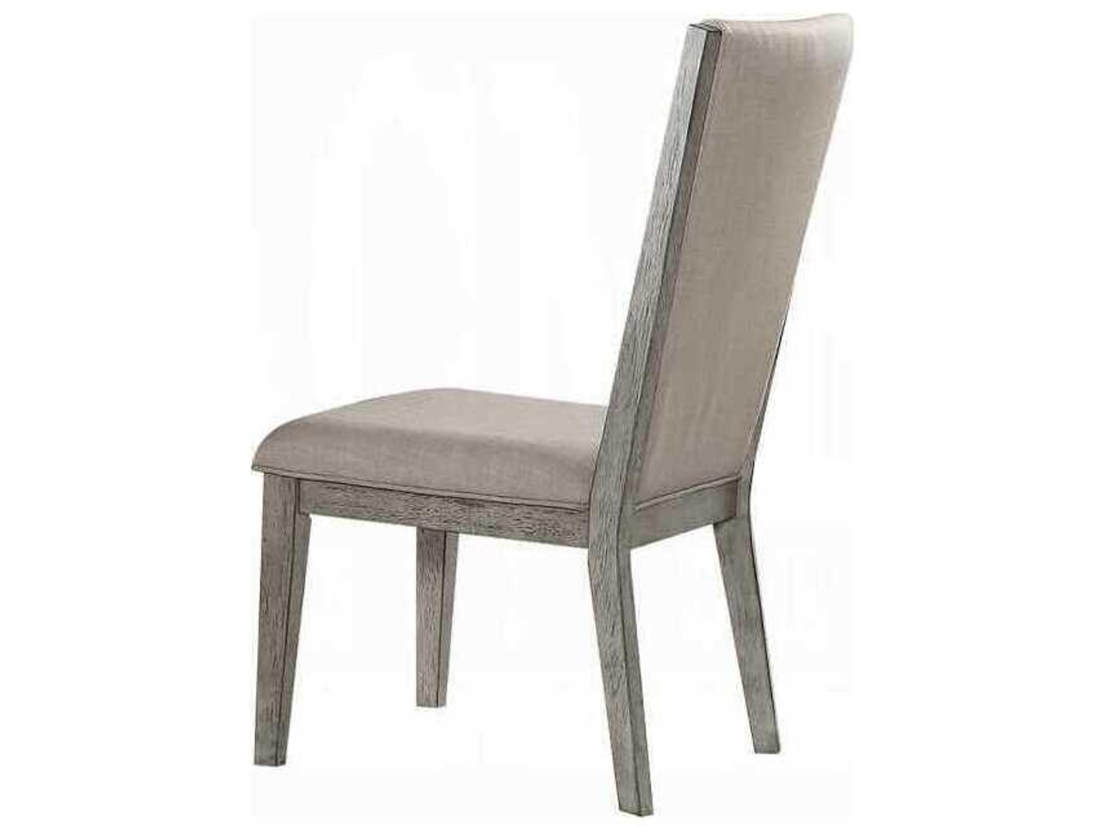 Rocky Upholstered Dining Side Chair in Gray Oak Fabric