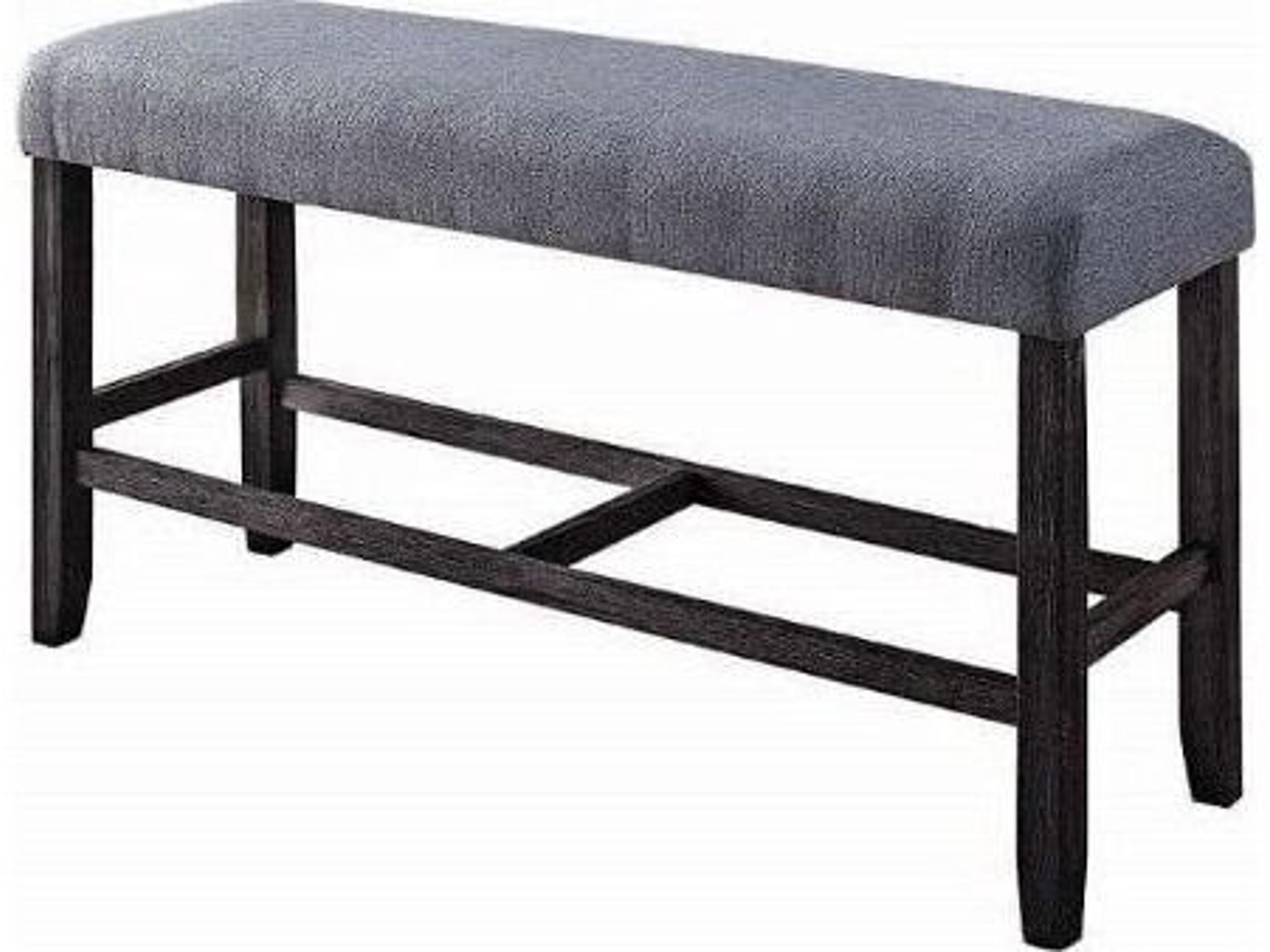 Yelena Fabric Weathered Espresso Gray Upholstered Accent Bench