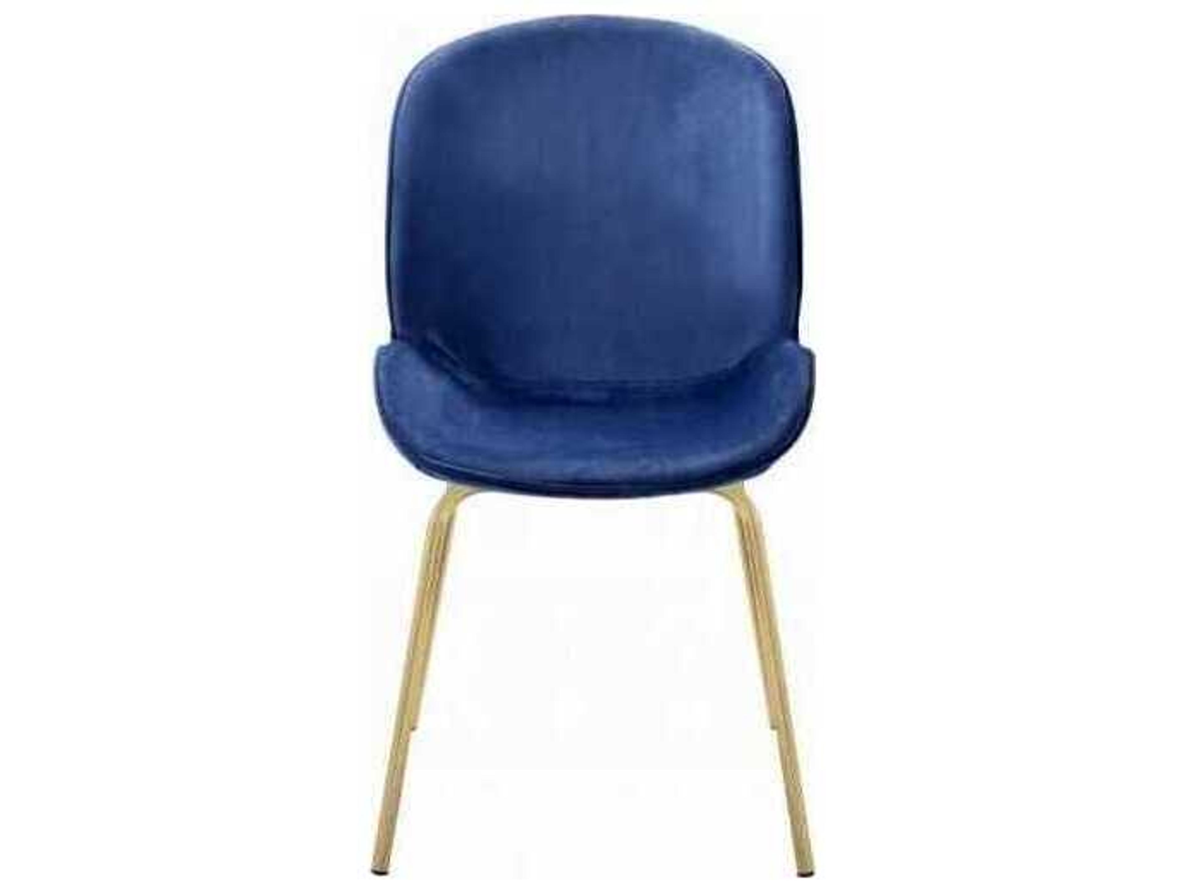 Acme Furniture Blue Velvet Upholstered Armless Dining Chair Set of 2