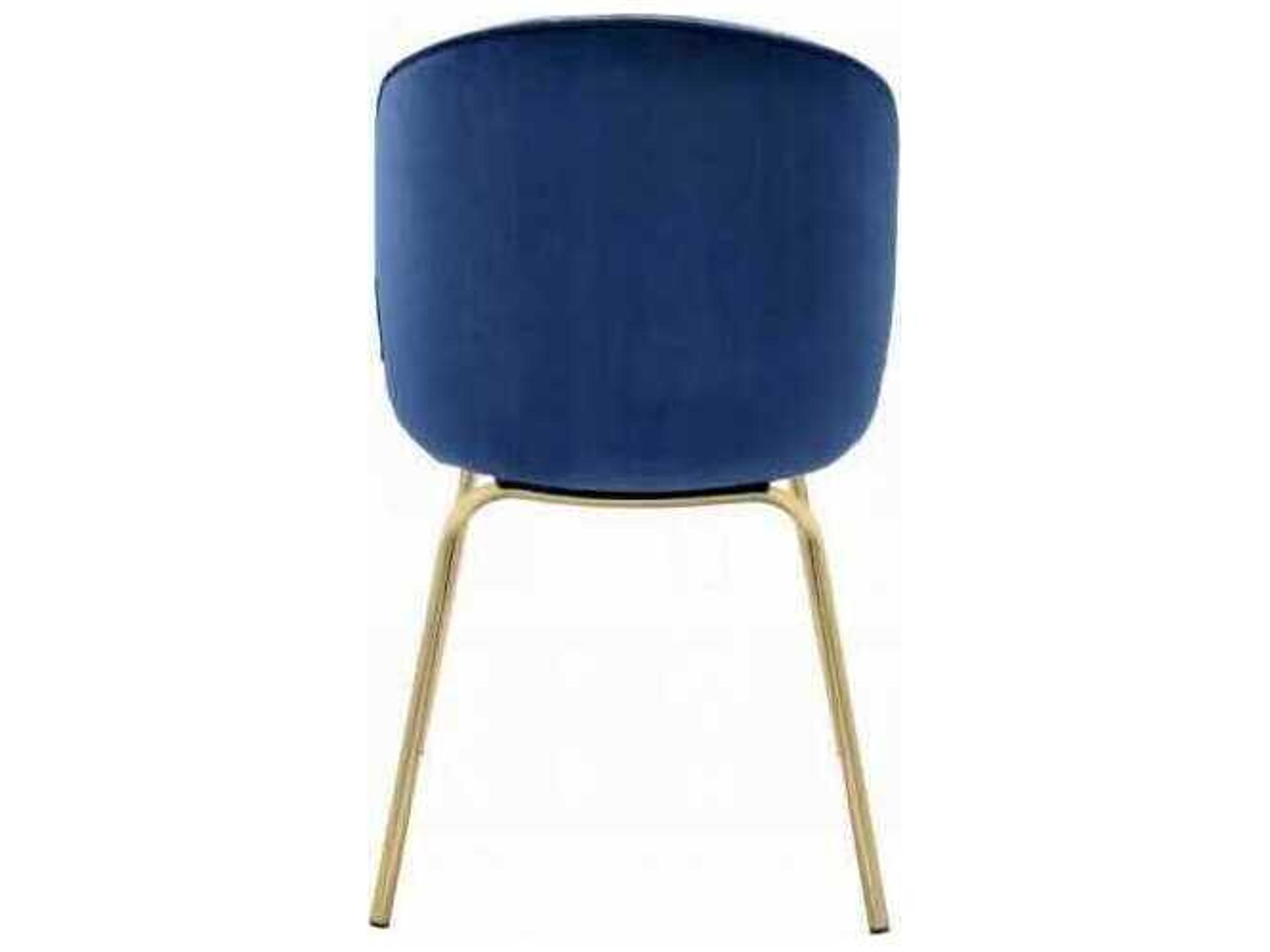 Acme Furniture Blue Velvet Upholstered Armless Dining Chair Set of 2