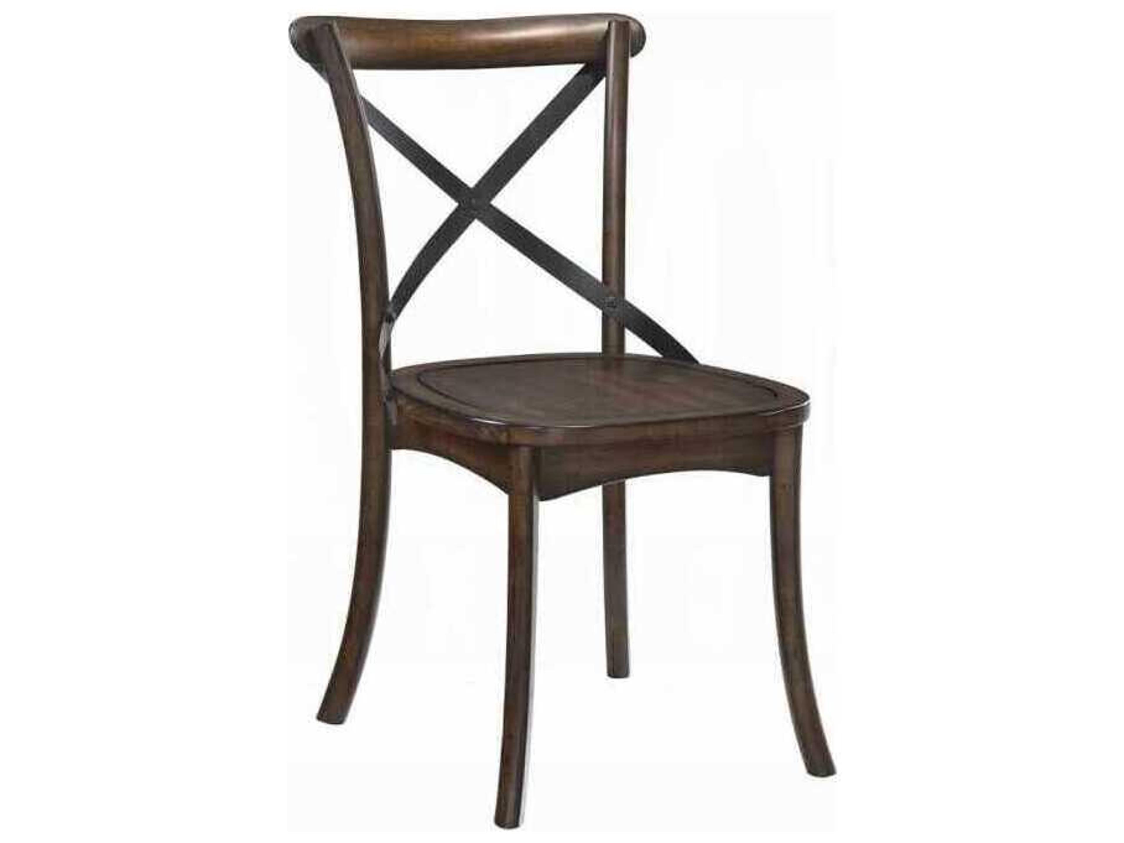 Kaelyn Rubberwood Brown Armless Dining Chair Set of 2