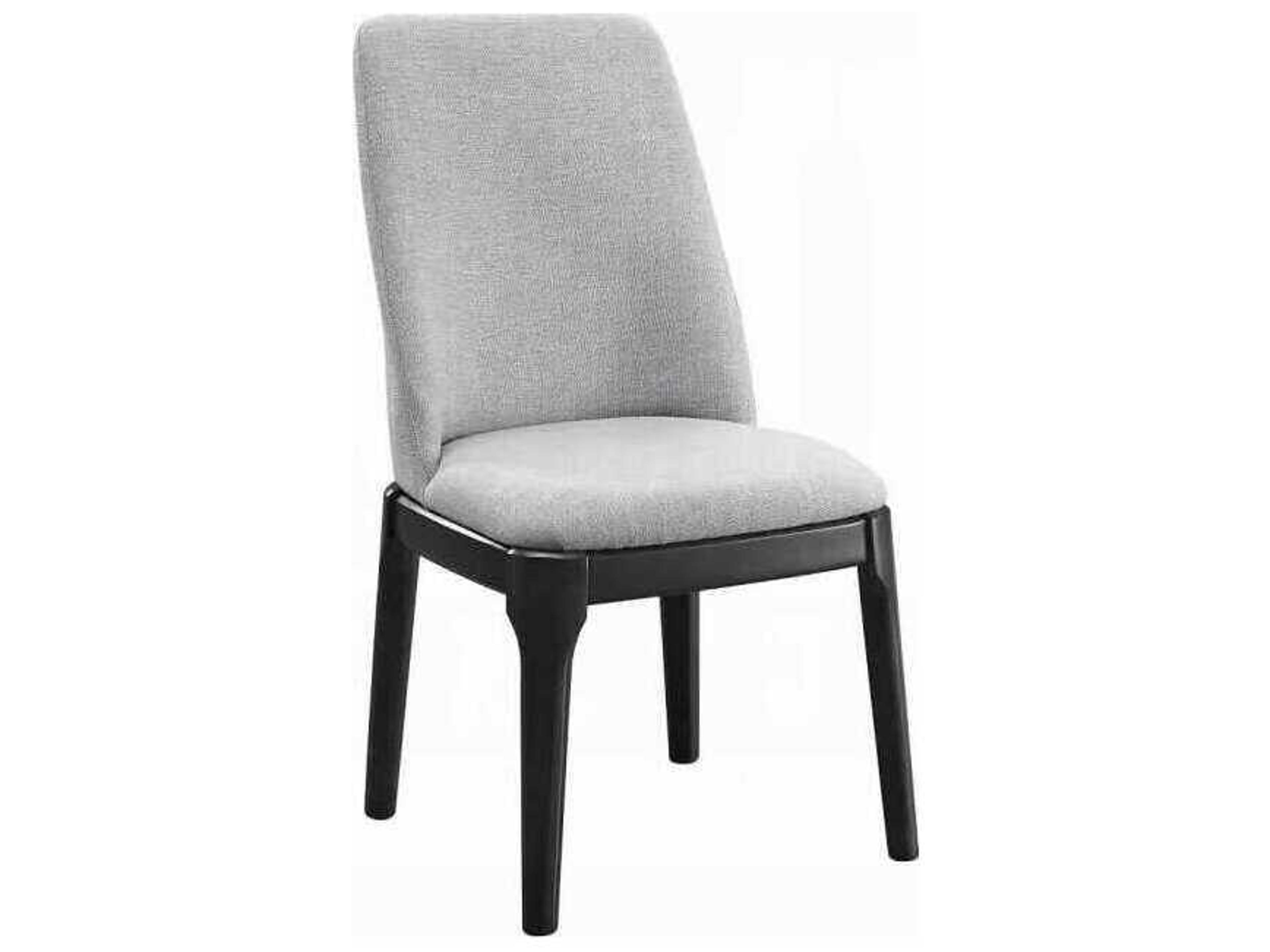 Madan Oak Wood Gray Upholstered Armless Dining Chair Set of 2