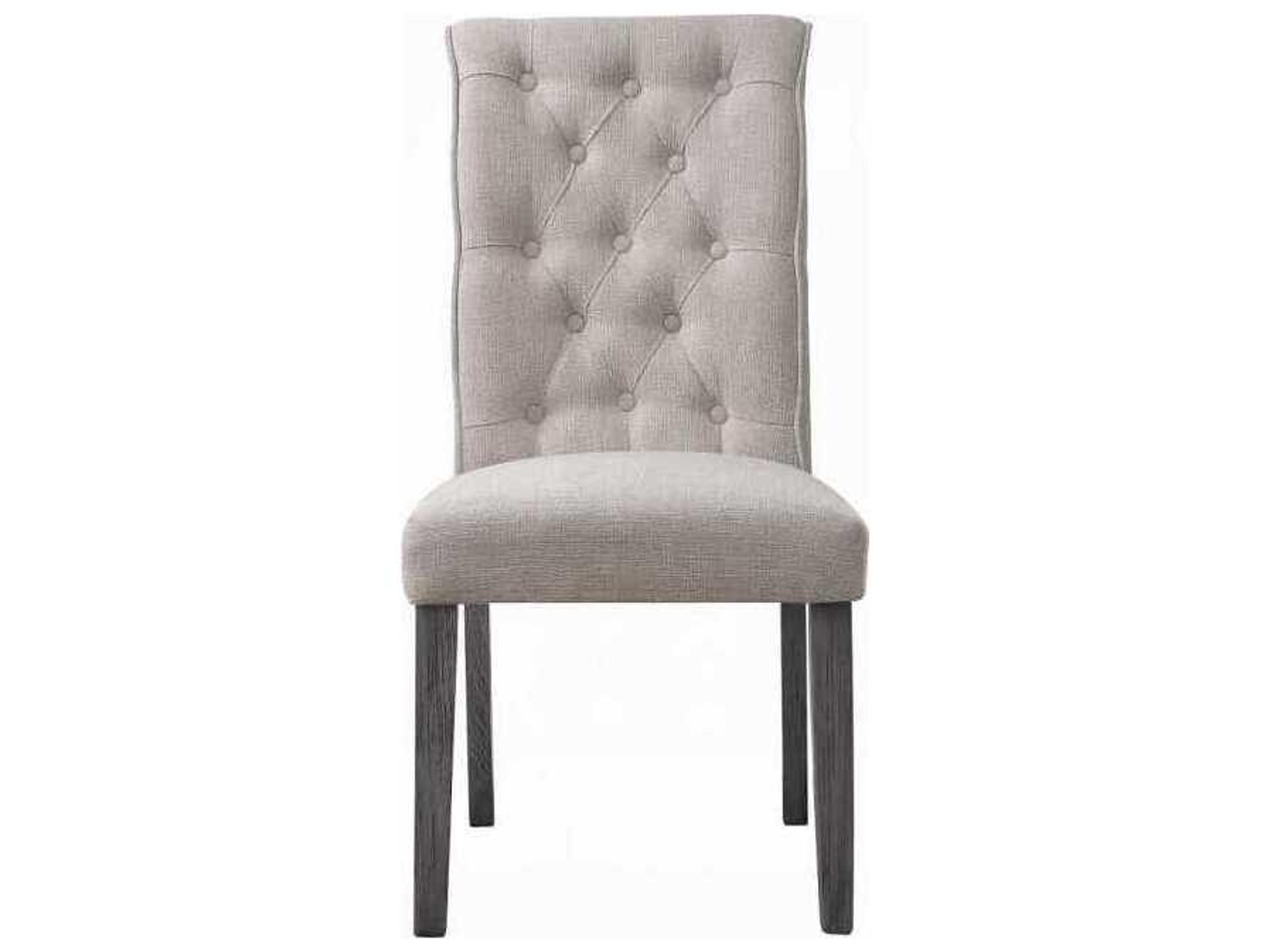 Beige Upholstered Armless Dining Chair Set of 2