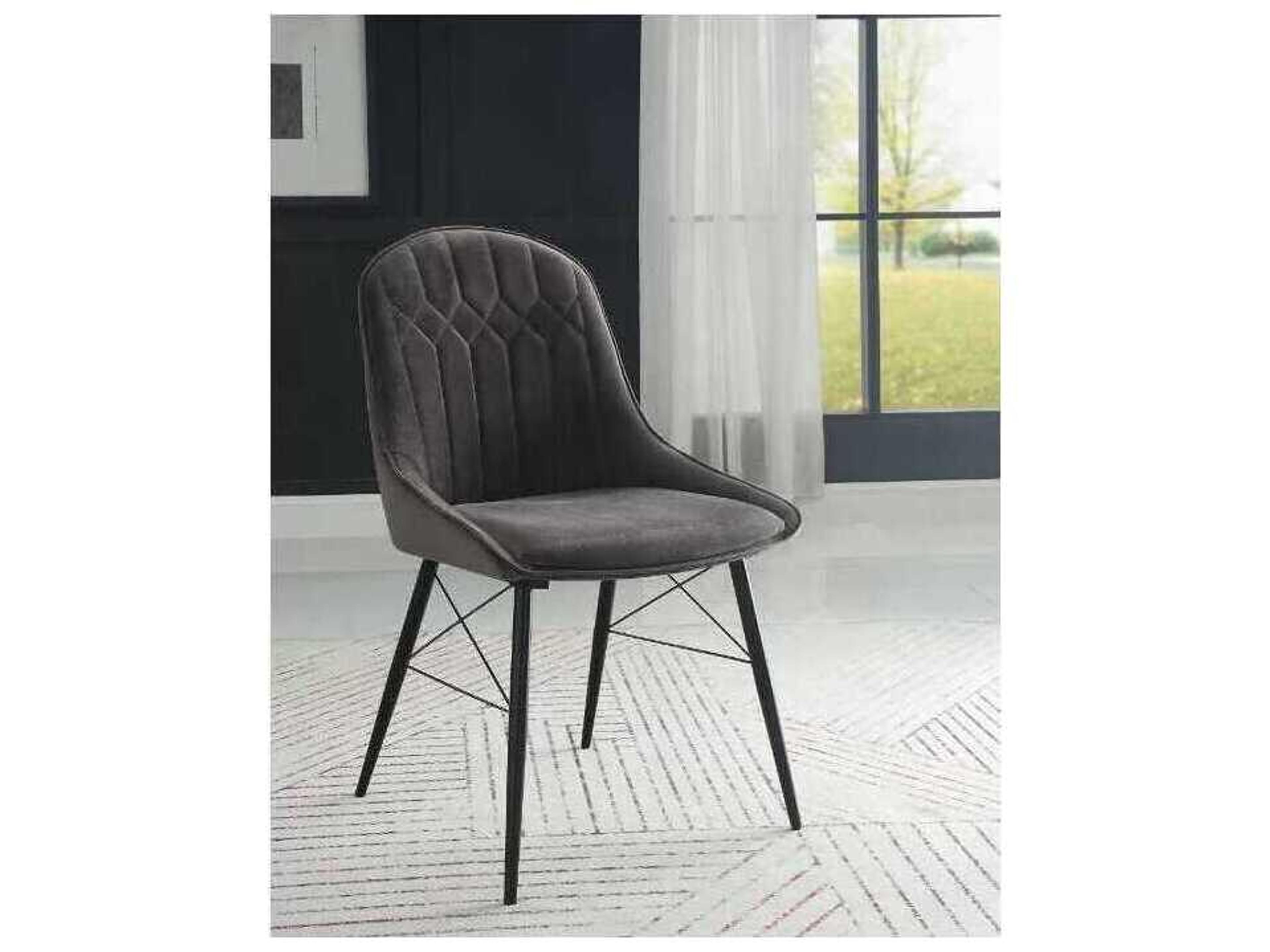 Acme Furniture Plywood Black Upholstered Armless Dining Chair Set of 2