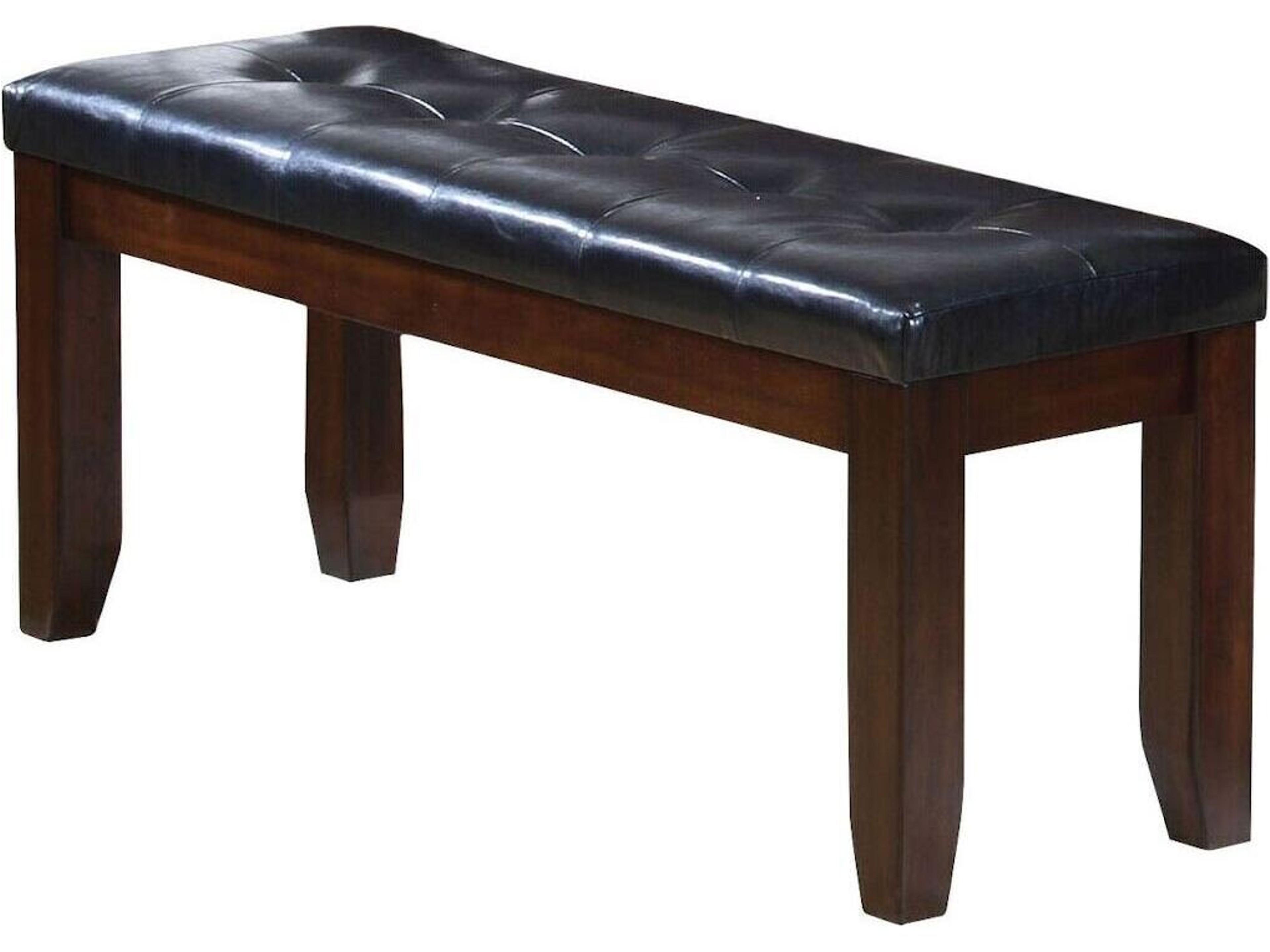 Urbana Black Synthetic Leather Espresso Faux Accent Bench