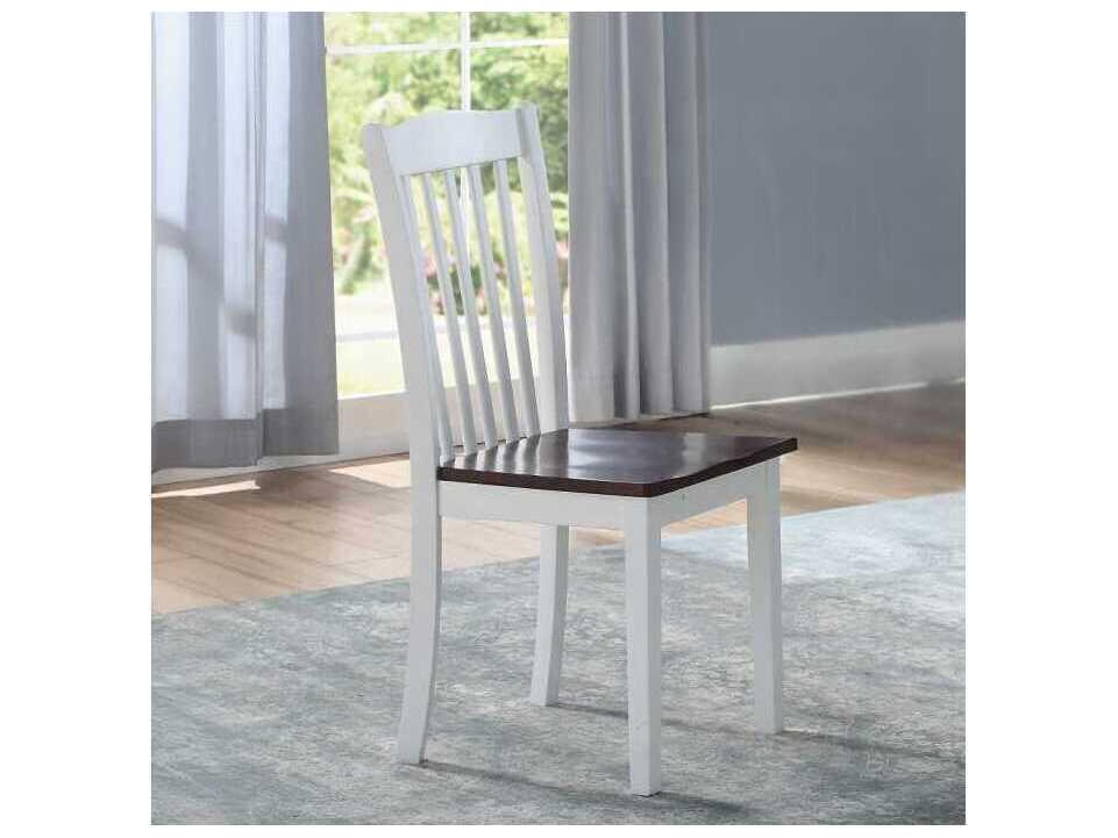 Acme Furniture Birch Wood White Armless Dining Chair Set of 2