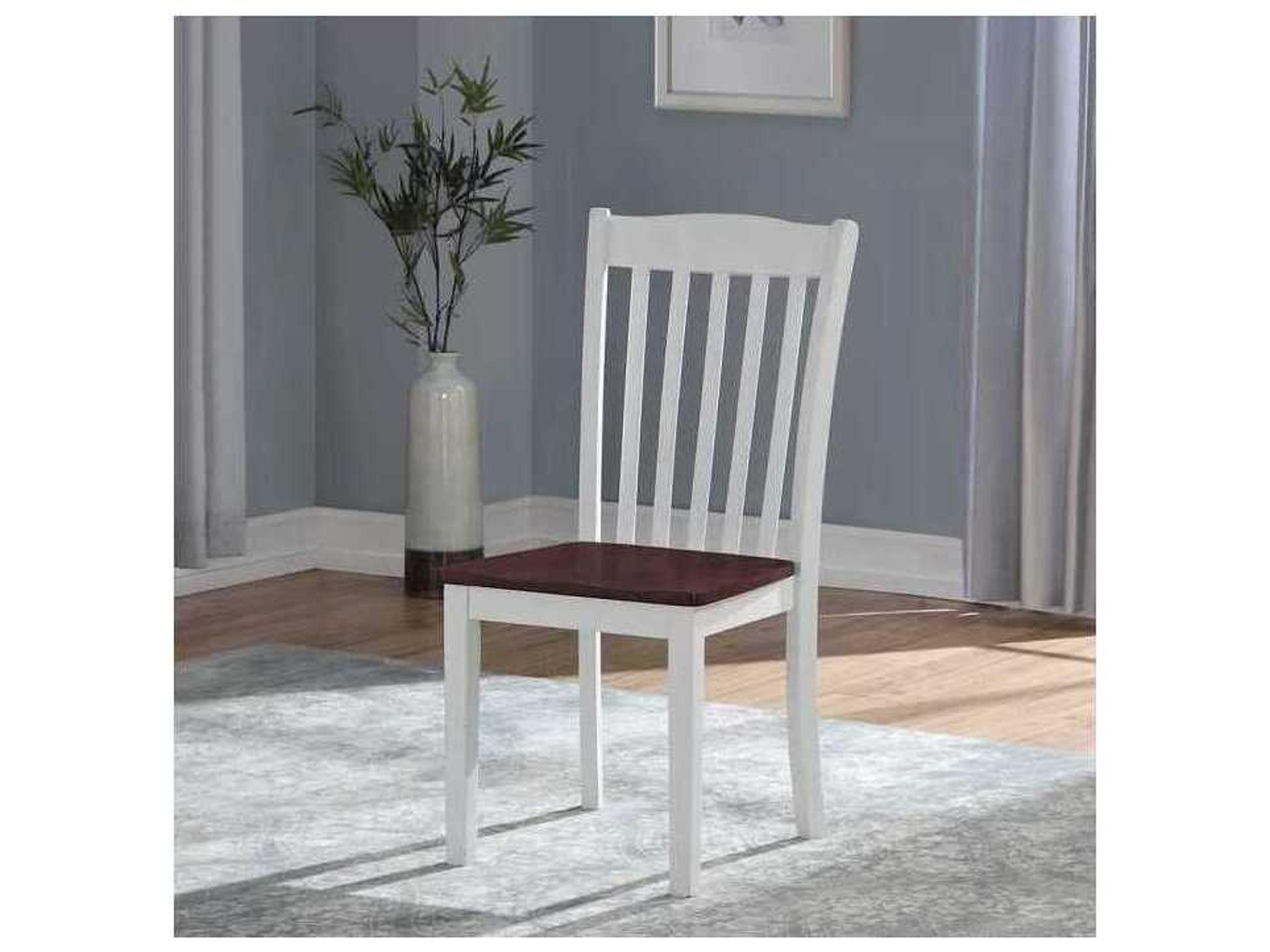 Acme Furniture Birch Wood White Armless Dining Chair Set of 2