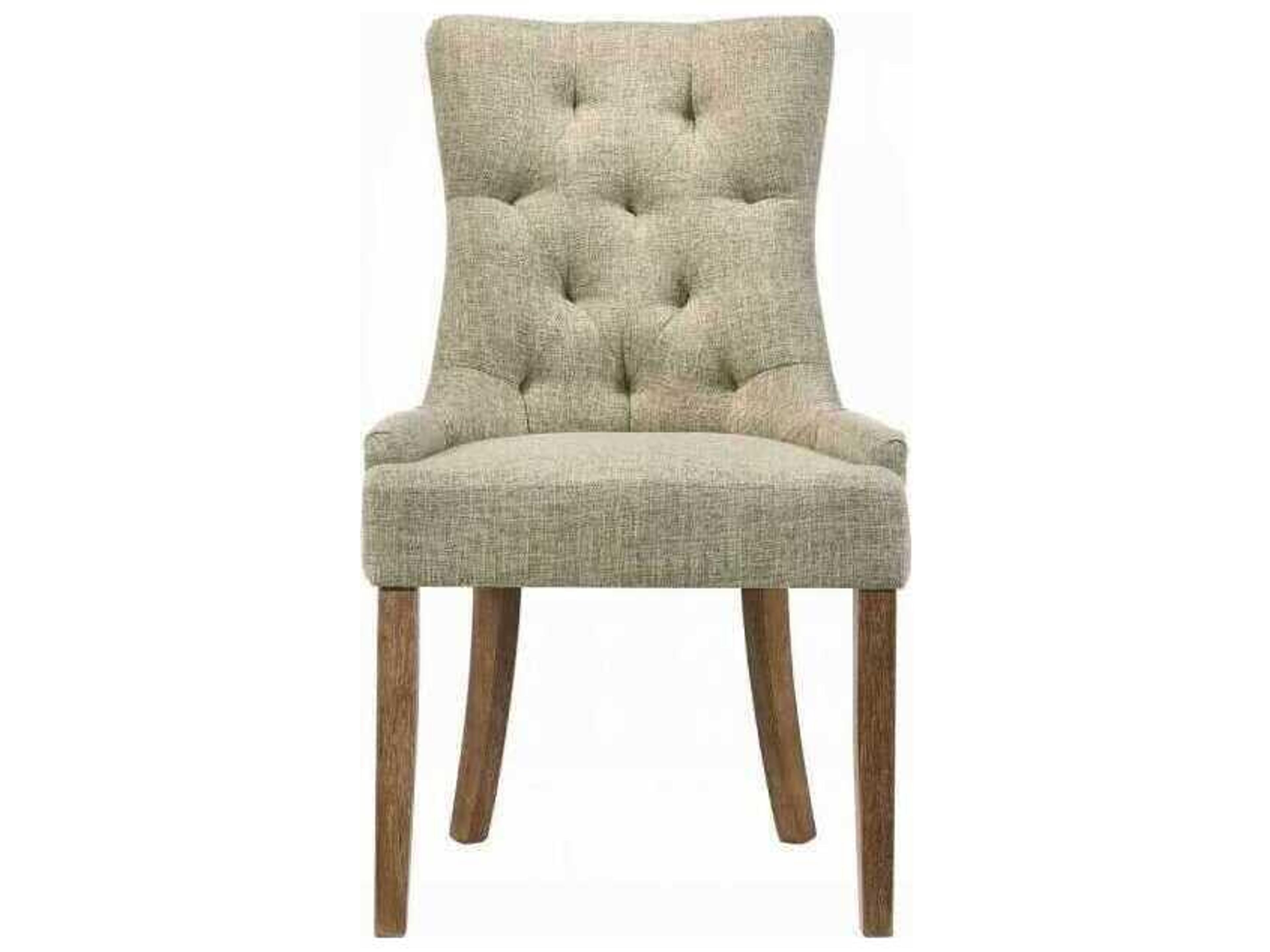 Acme Furniture Rubberwood Beige Upholstered Armless Dining Chair Set of 2