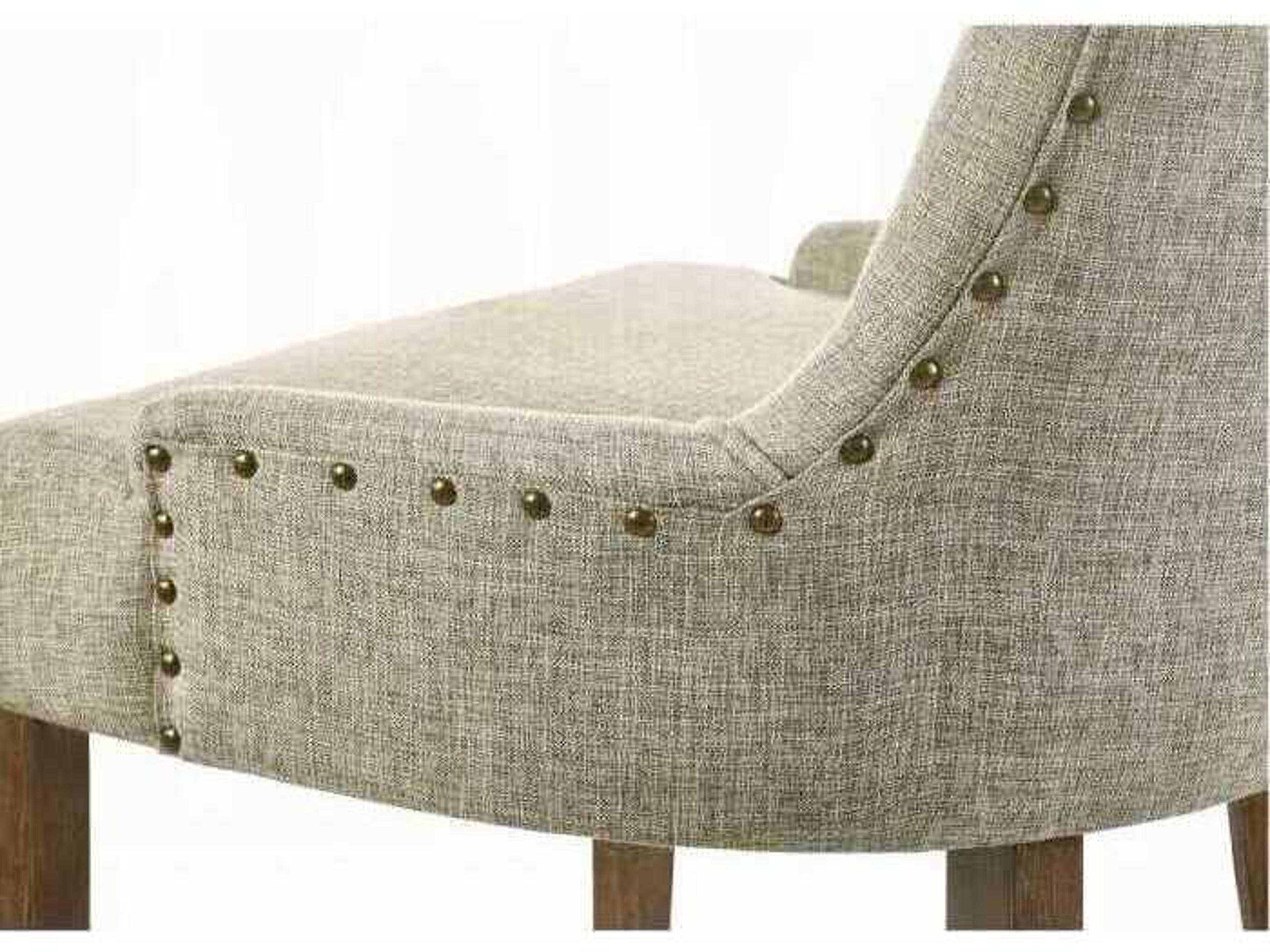 Acme Furniture Rubberwood Beige Upholstered Armless Dining Chair Set of 2