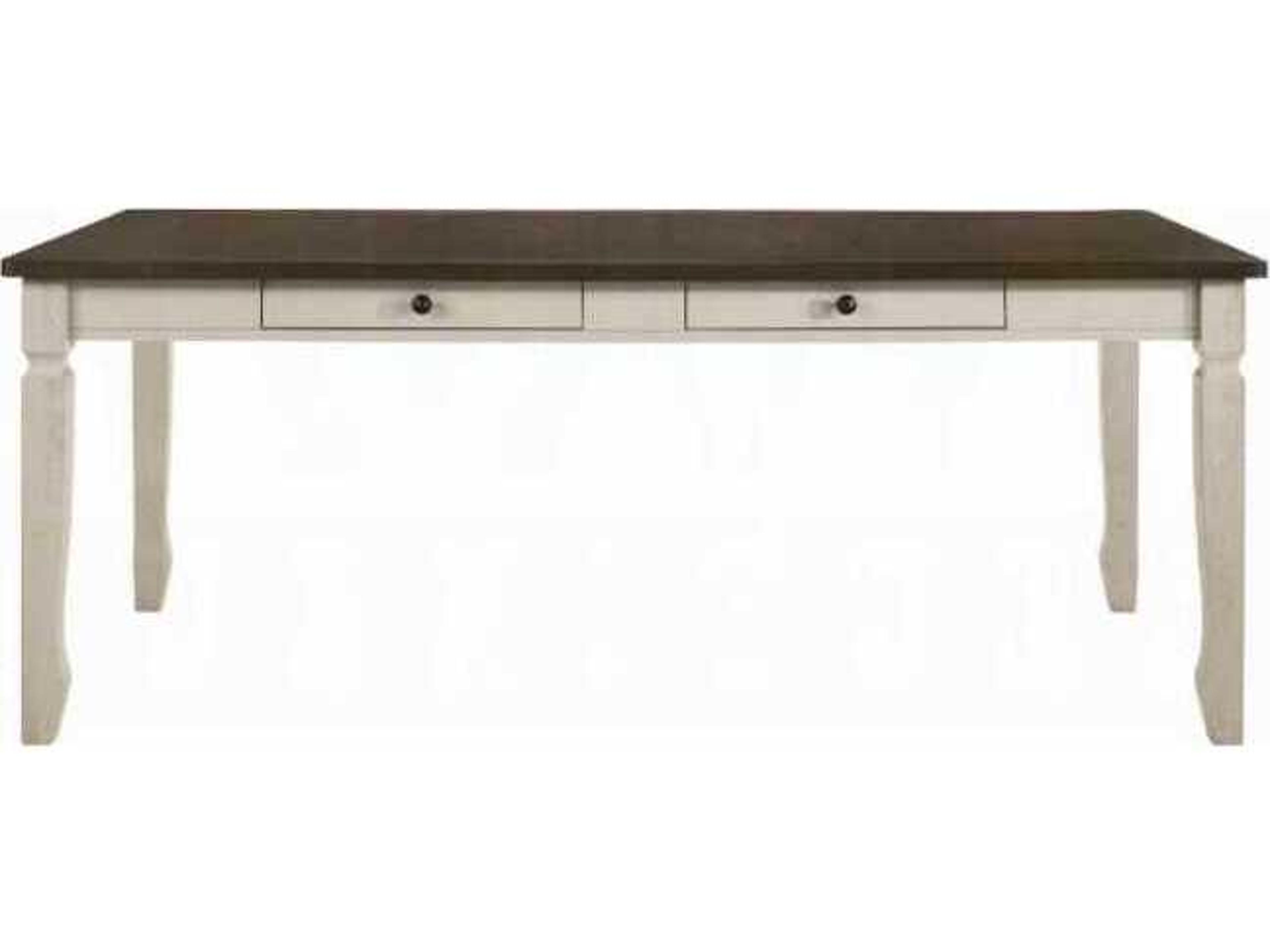 Acme Furniture Fedele Rectangular Wood Weathered Oak Cream Dining Table