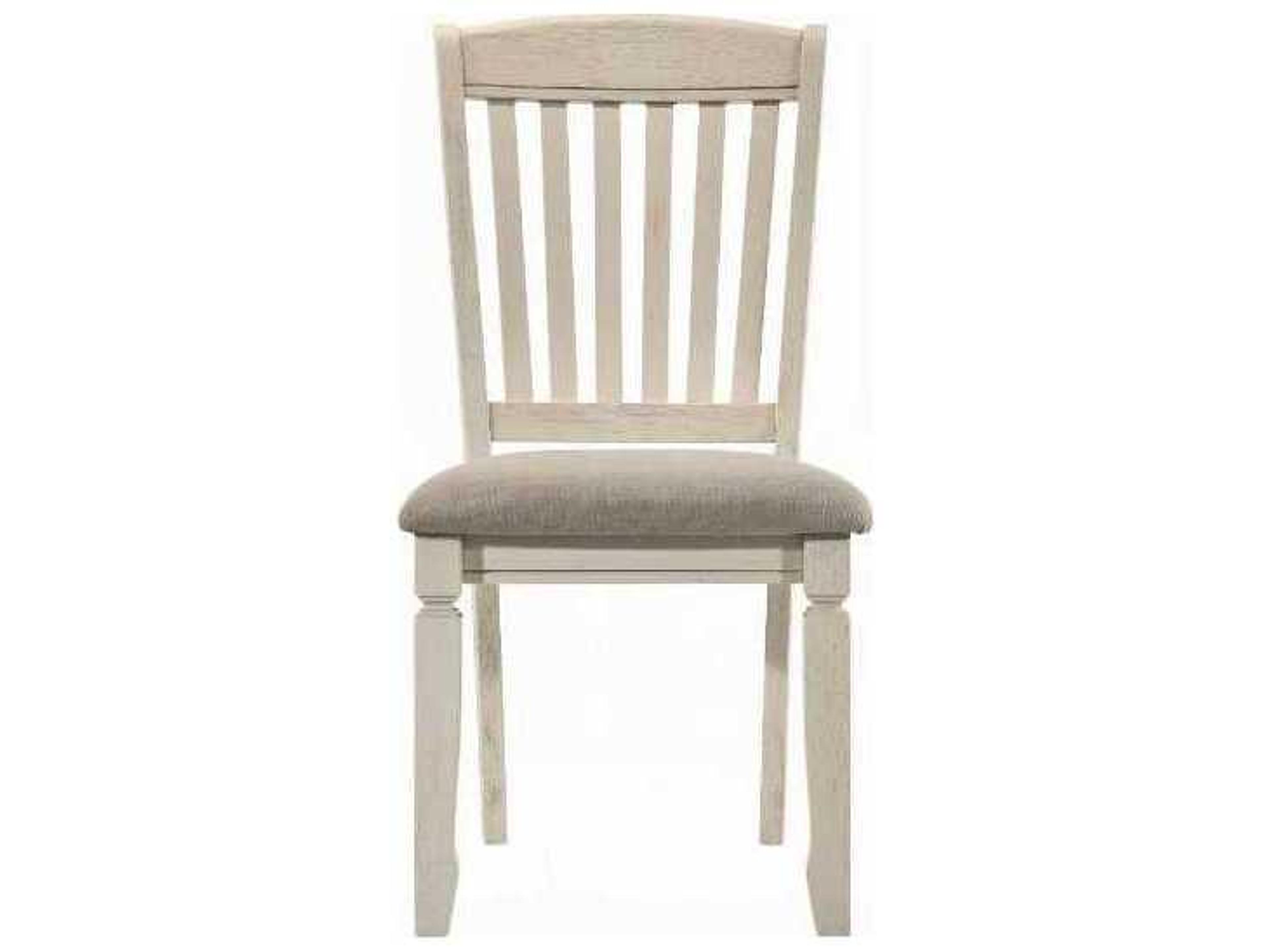 Acme Furniture Fedele Rubberwood Beige Upholstered Armless Dining Chair Set of 2