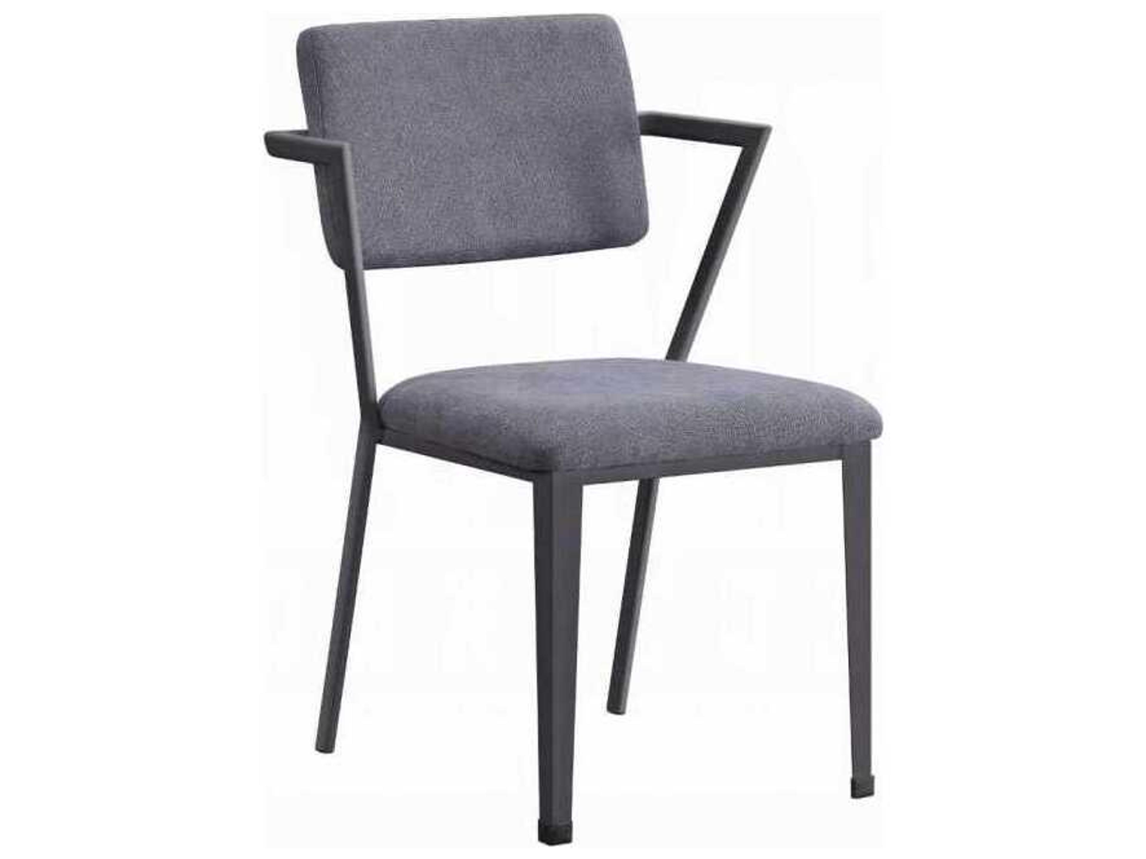 Cargo Gray Upholstered Arm Dining Chair Set of 2