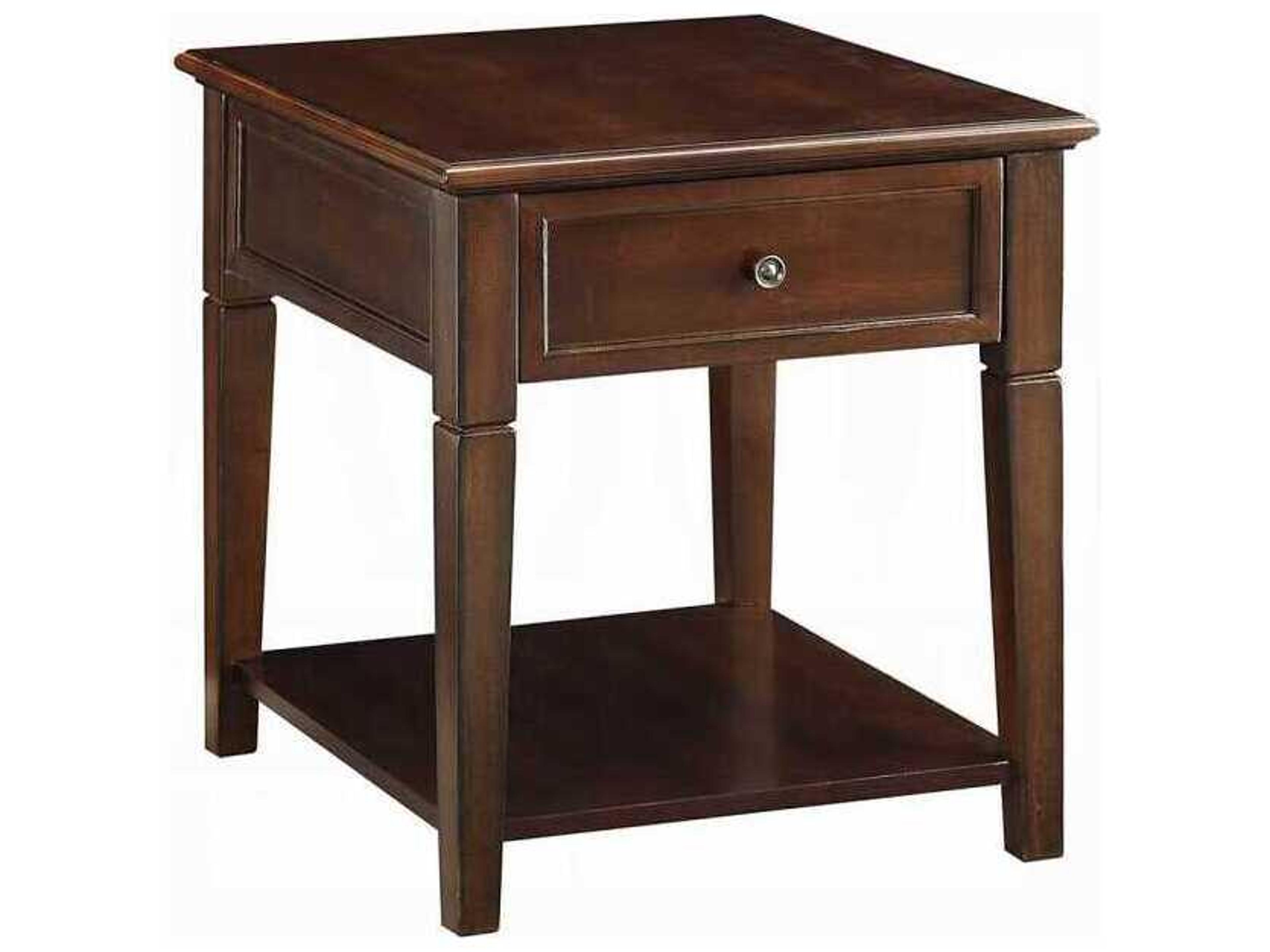 Malachi Square Wood Walnut End Table