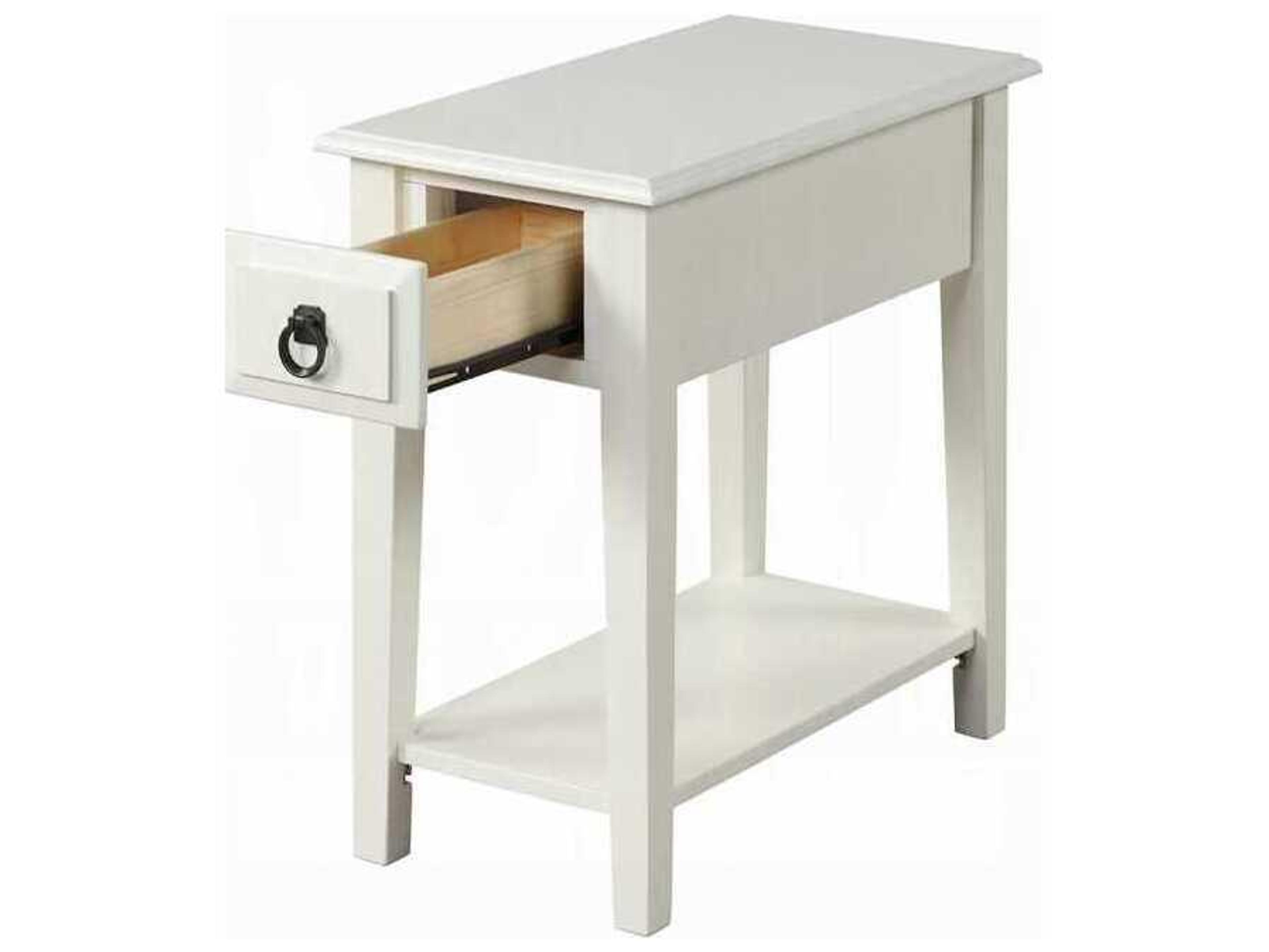 Acme Furniture Rectangular Wood White End Table