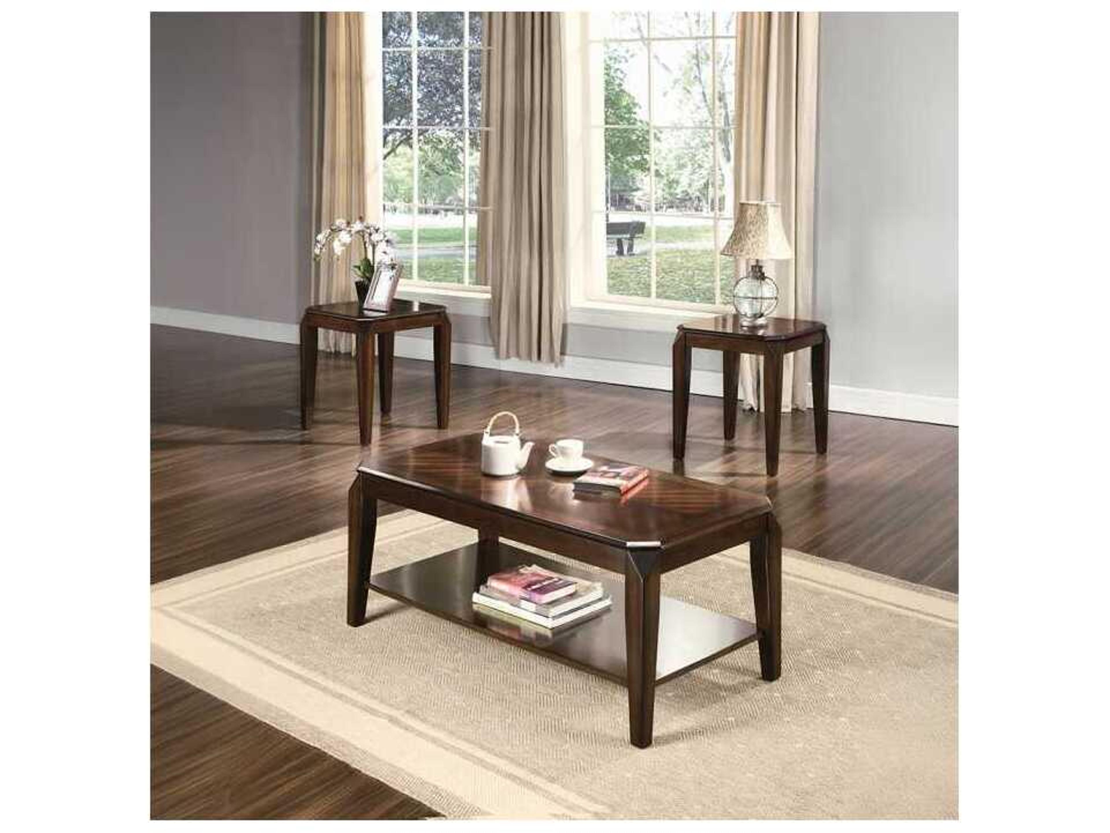 Acme Furniture Docila Rectangular Wood Walnut End Table