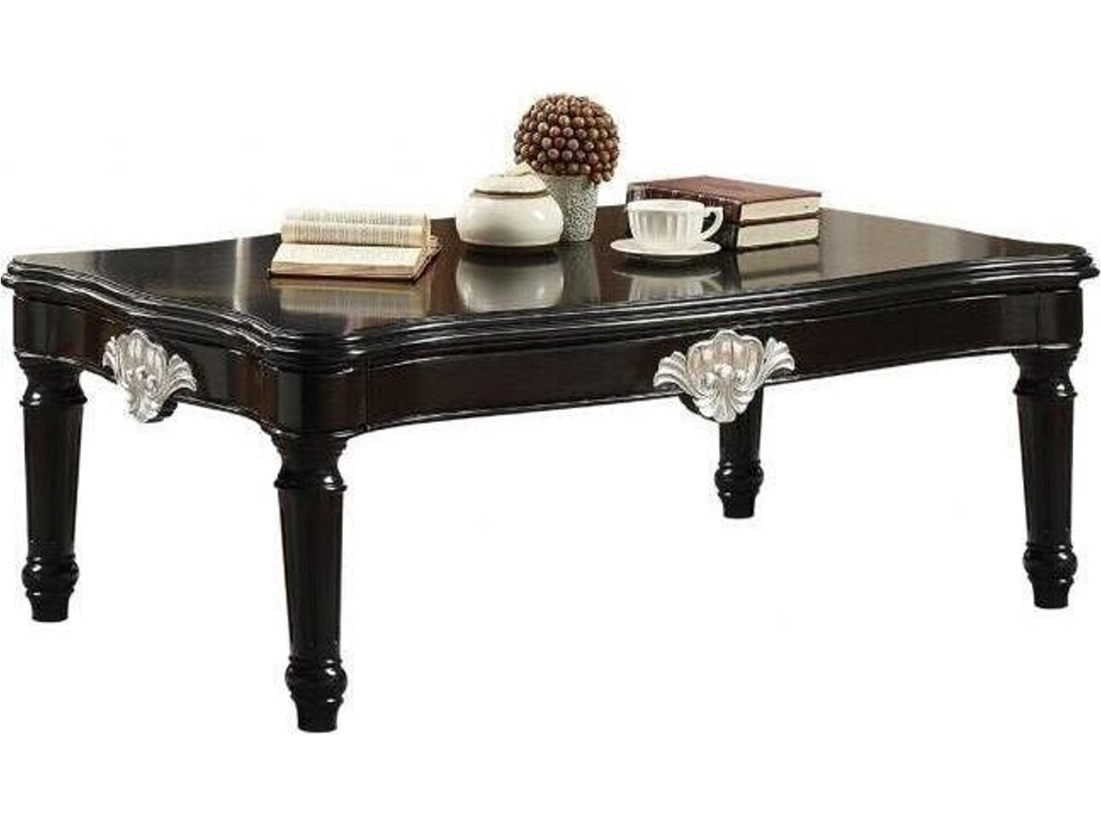 Ernestine Rectangular Wood Black Coffee Table