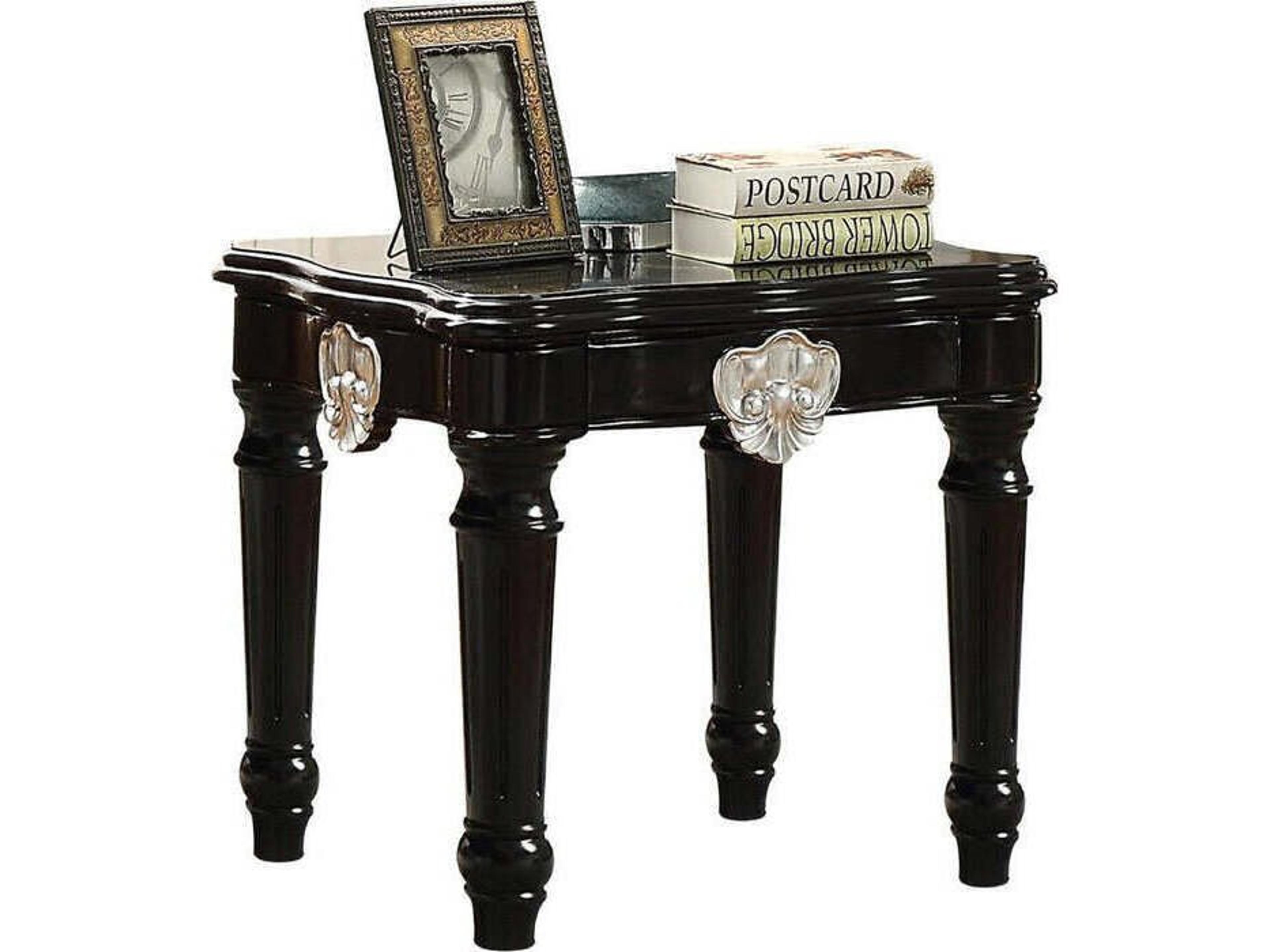 Ernestine Square Wood Black End Table