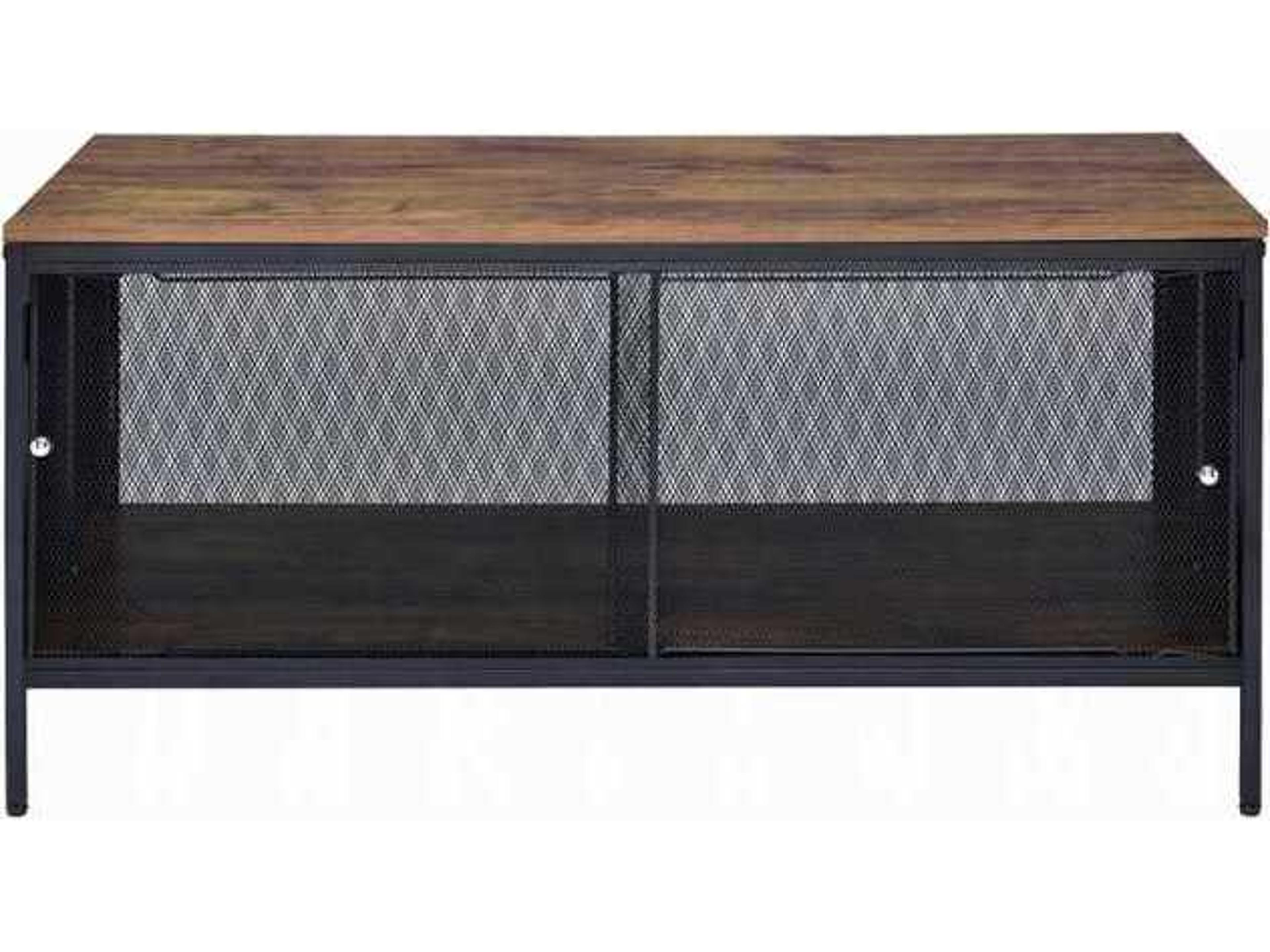 Acme Furniture Rectangular Wood Antique Oak Black Coffee Table
