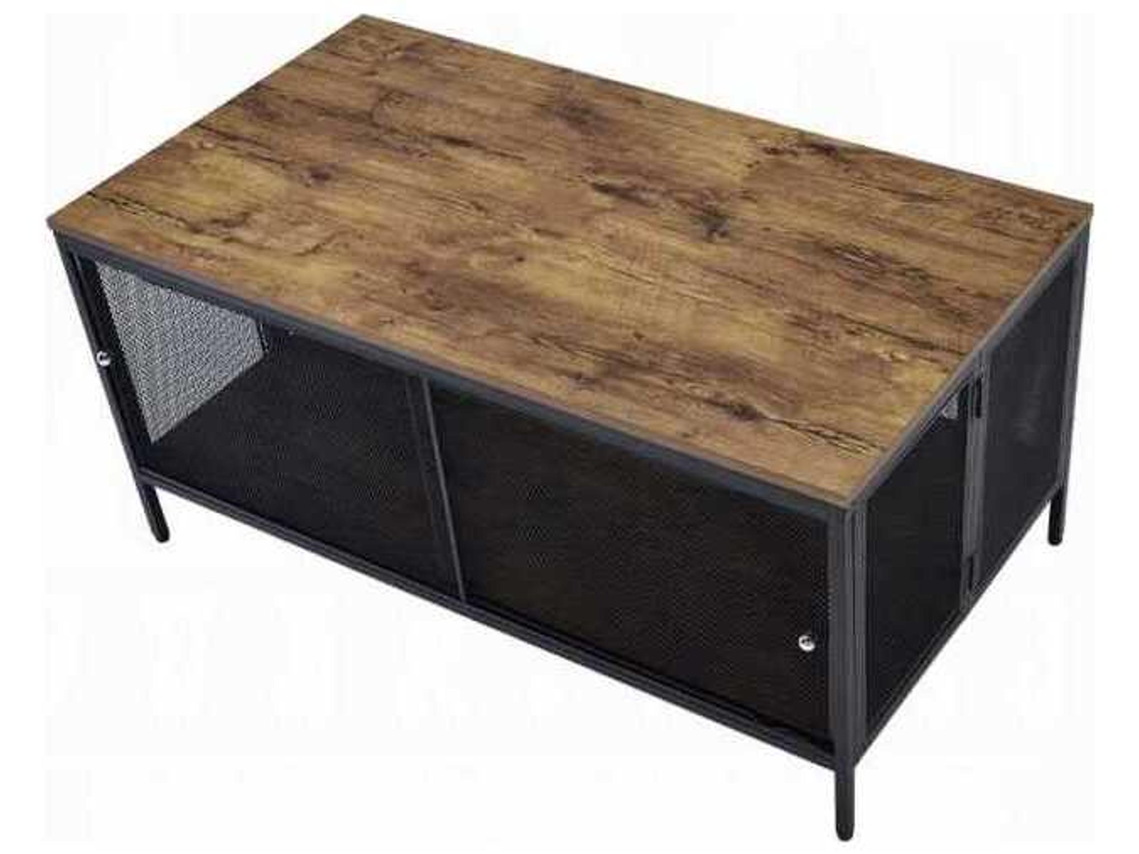 Acme Furniture Rectangular Wood Antique Oak Black Coffee Table