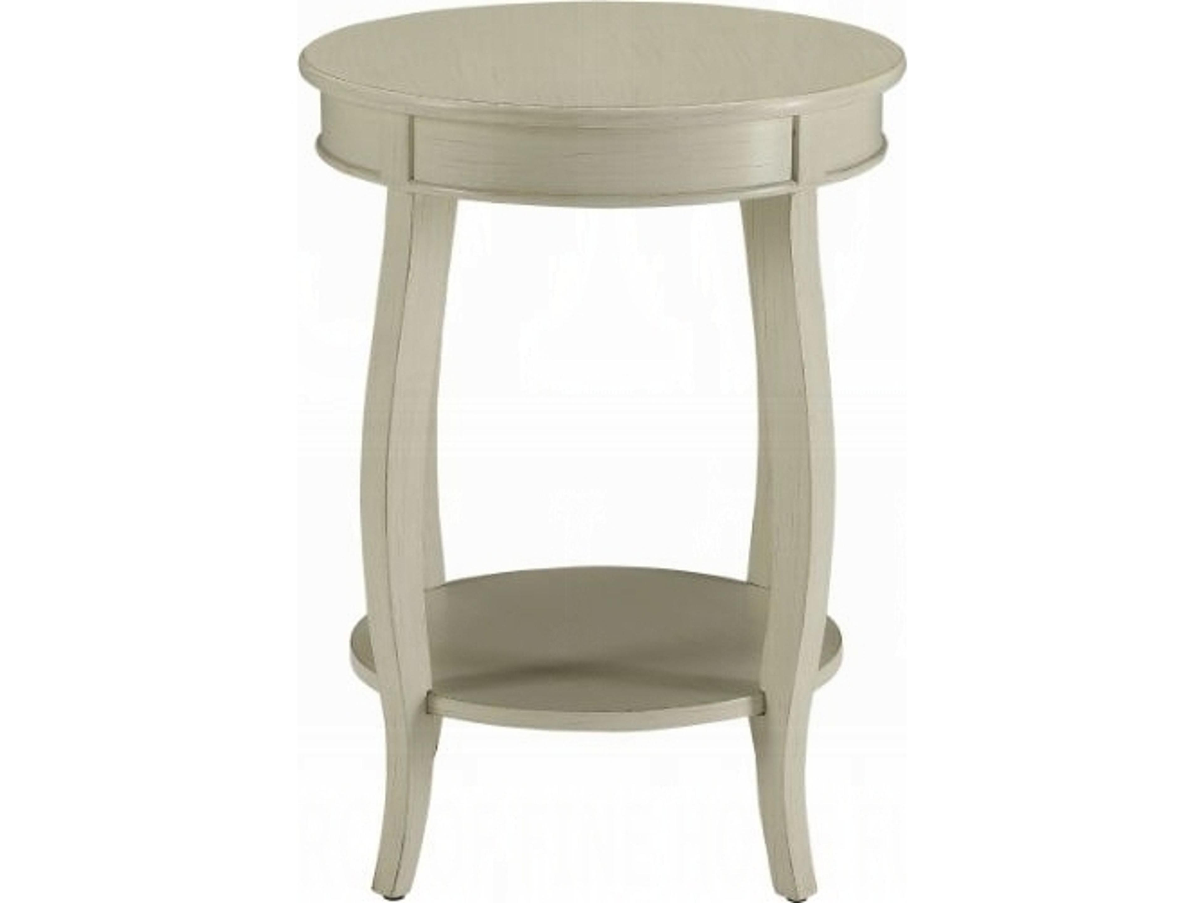 Acme Furniture Aberta Round Wood Antique White End Table