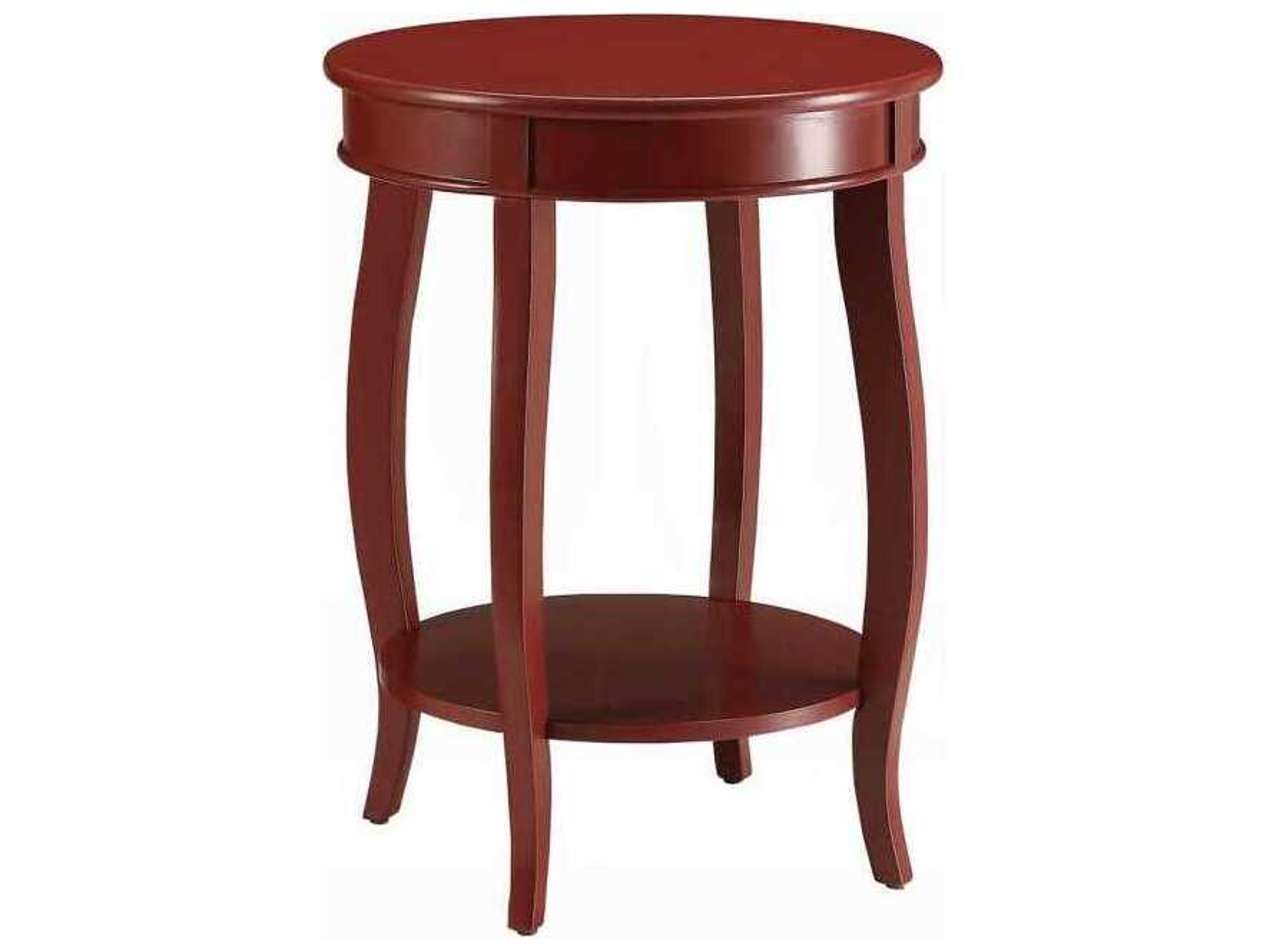 Acme Furniture Aberta Round Wood Red End Table