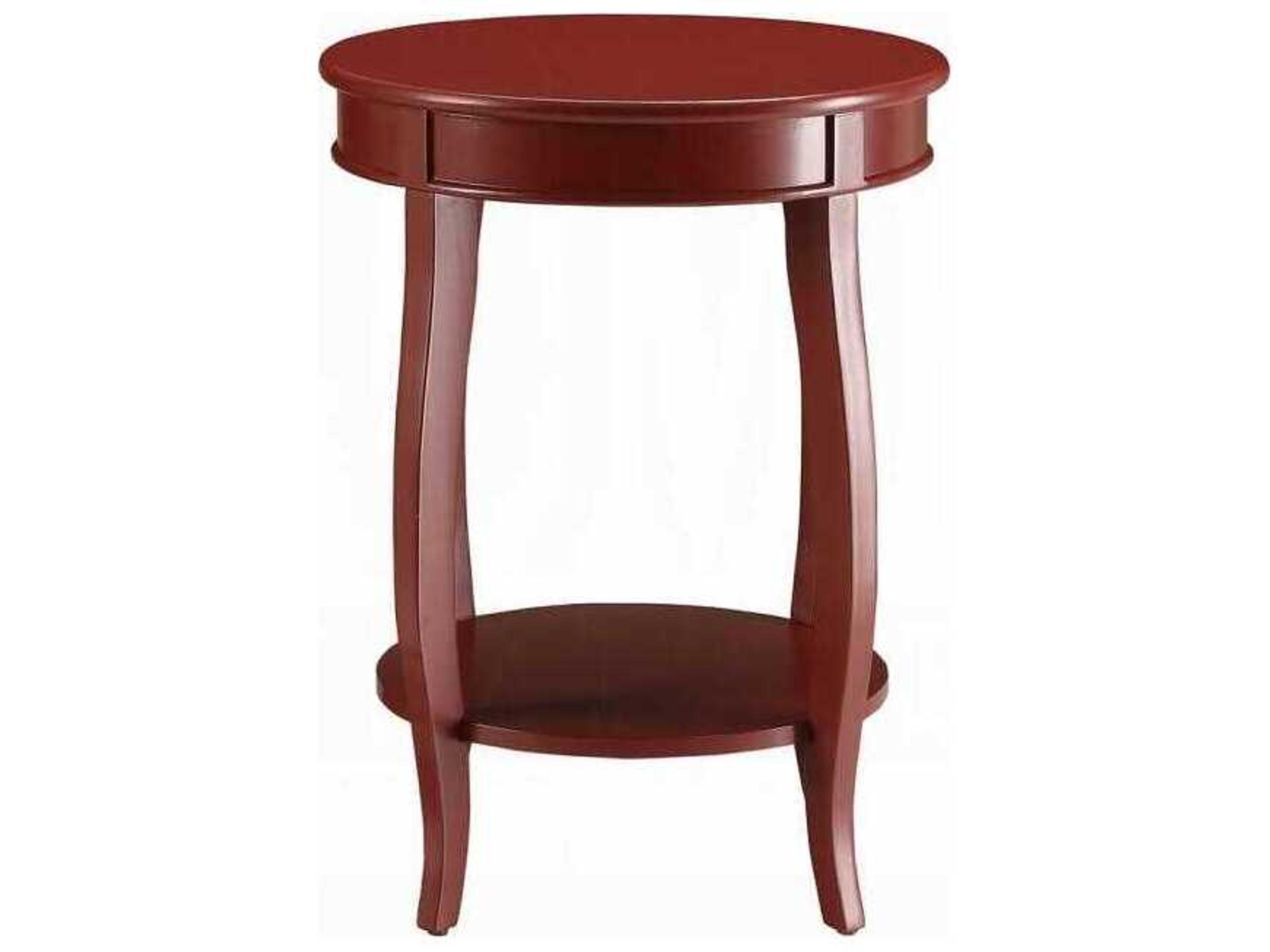 Acme Furniture Aberta Round Wood Red End Table