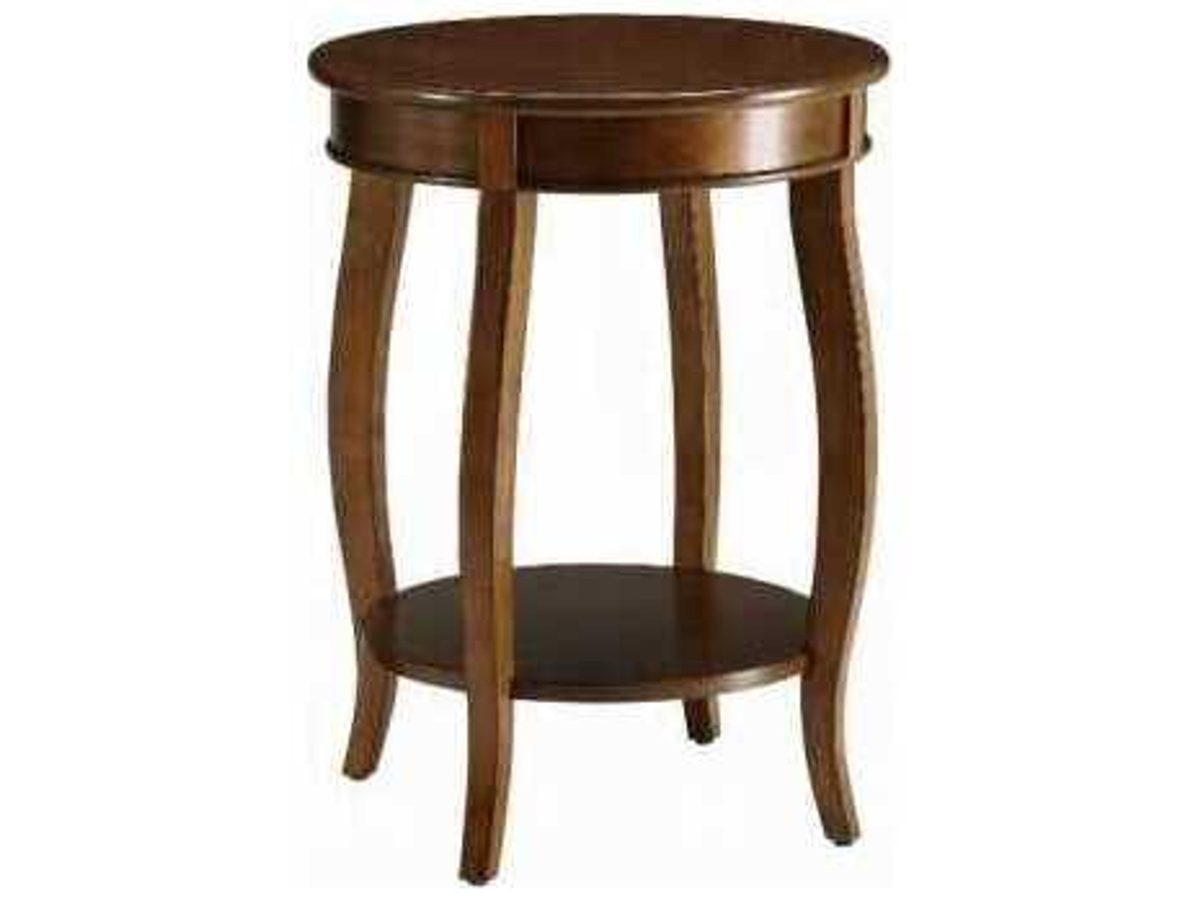 Aberta Round Wood Walnut End Table