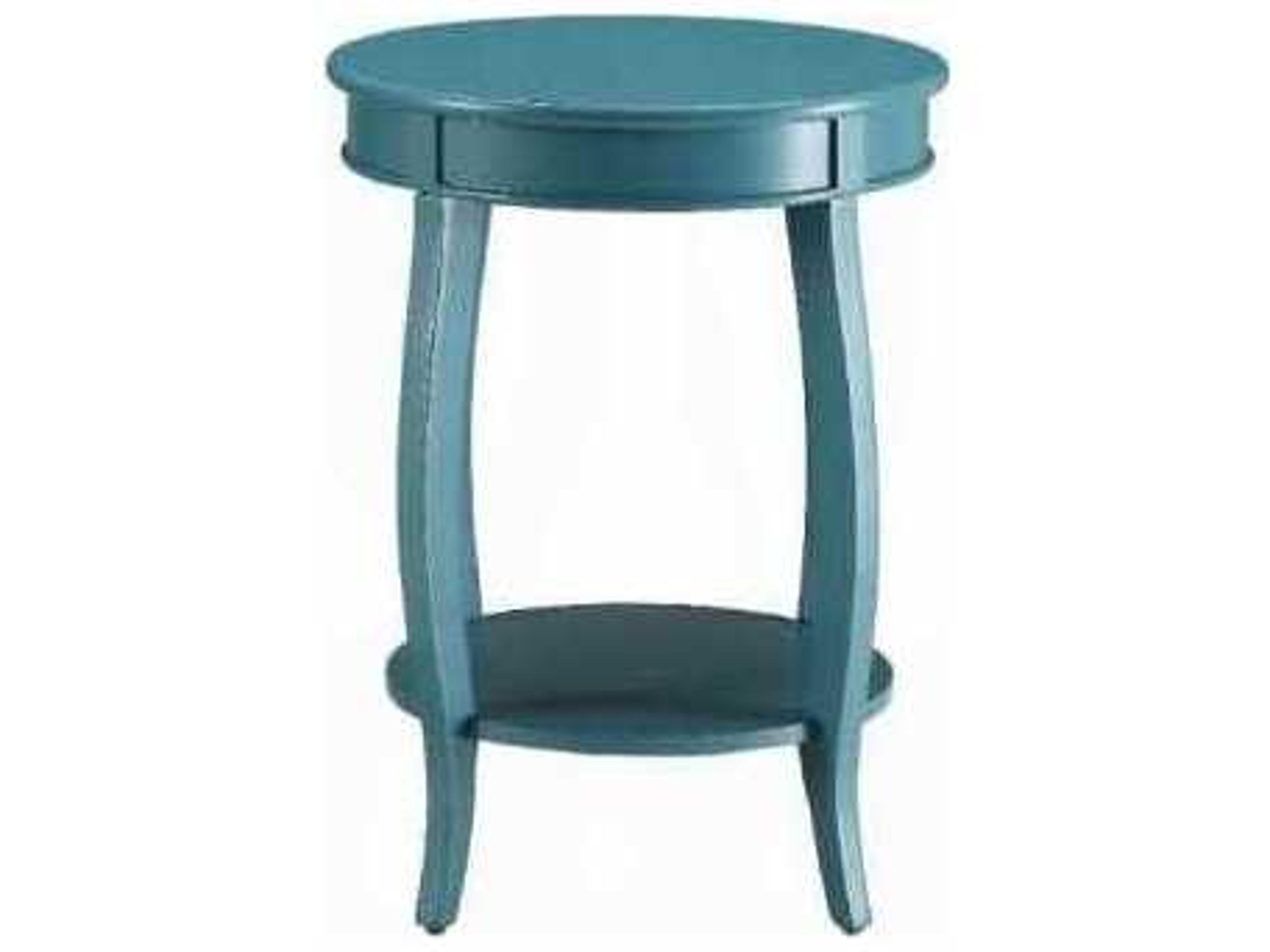 Acme Furniture Aberta Round Wood Teal End Table