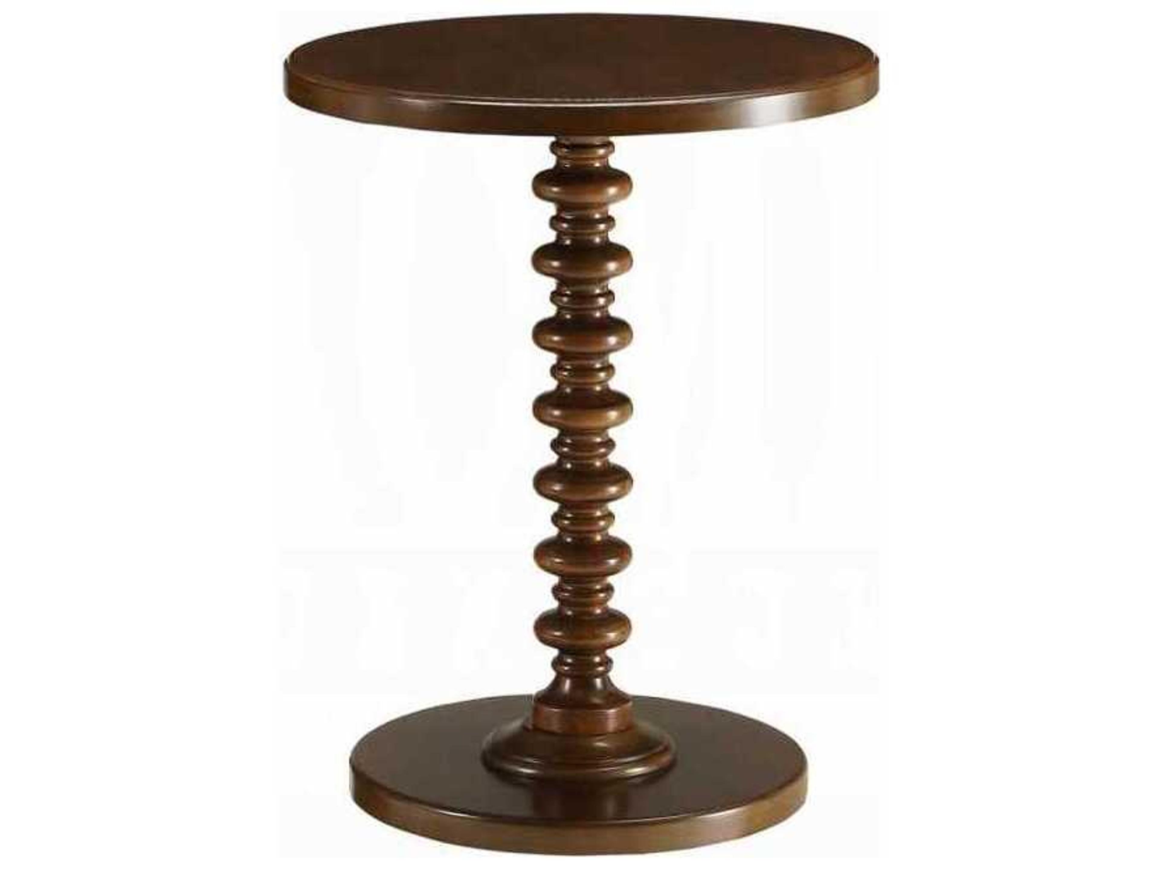 Acton Round Wood Walnut End Table
