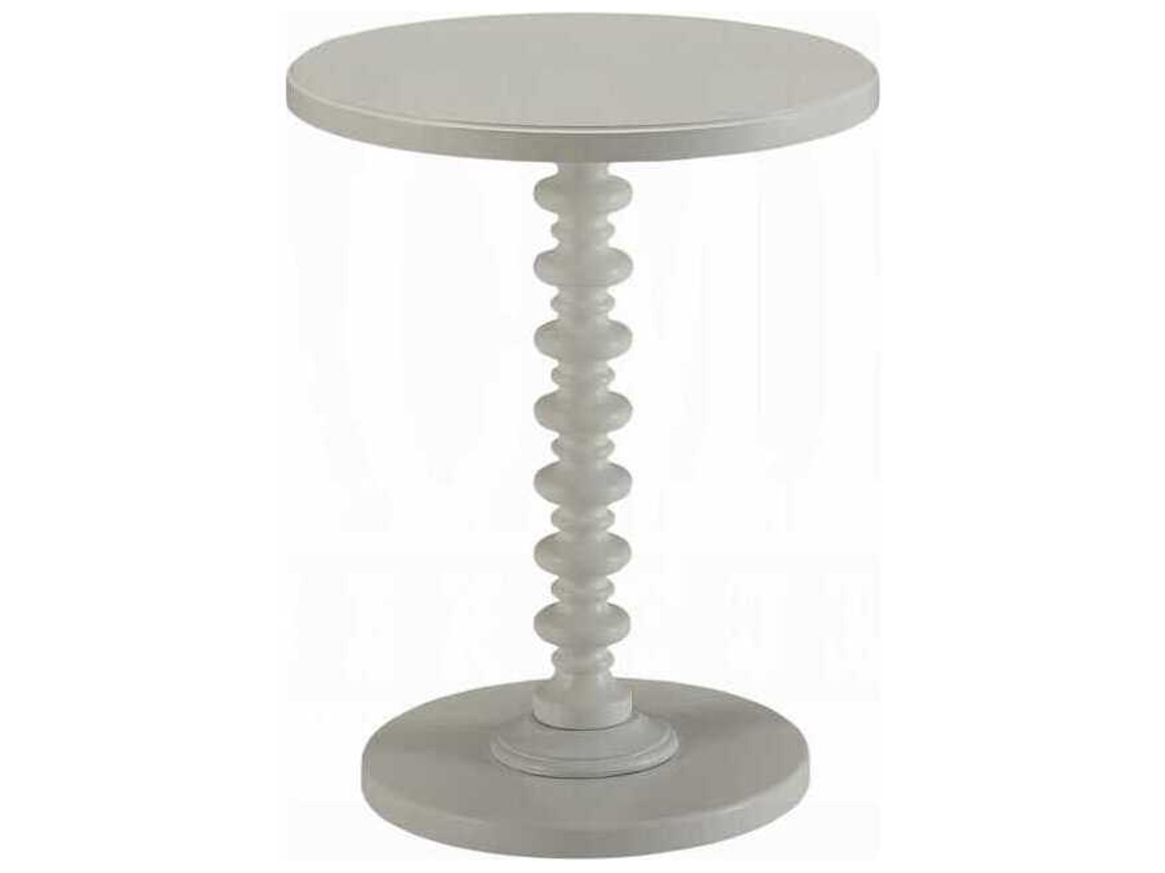 Acton Round Wood White End Table