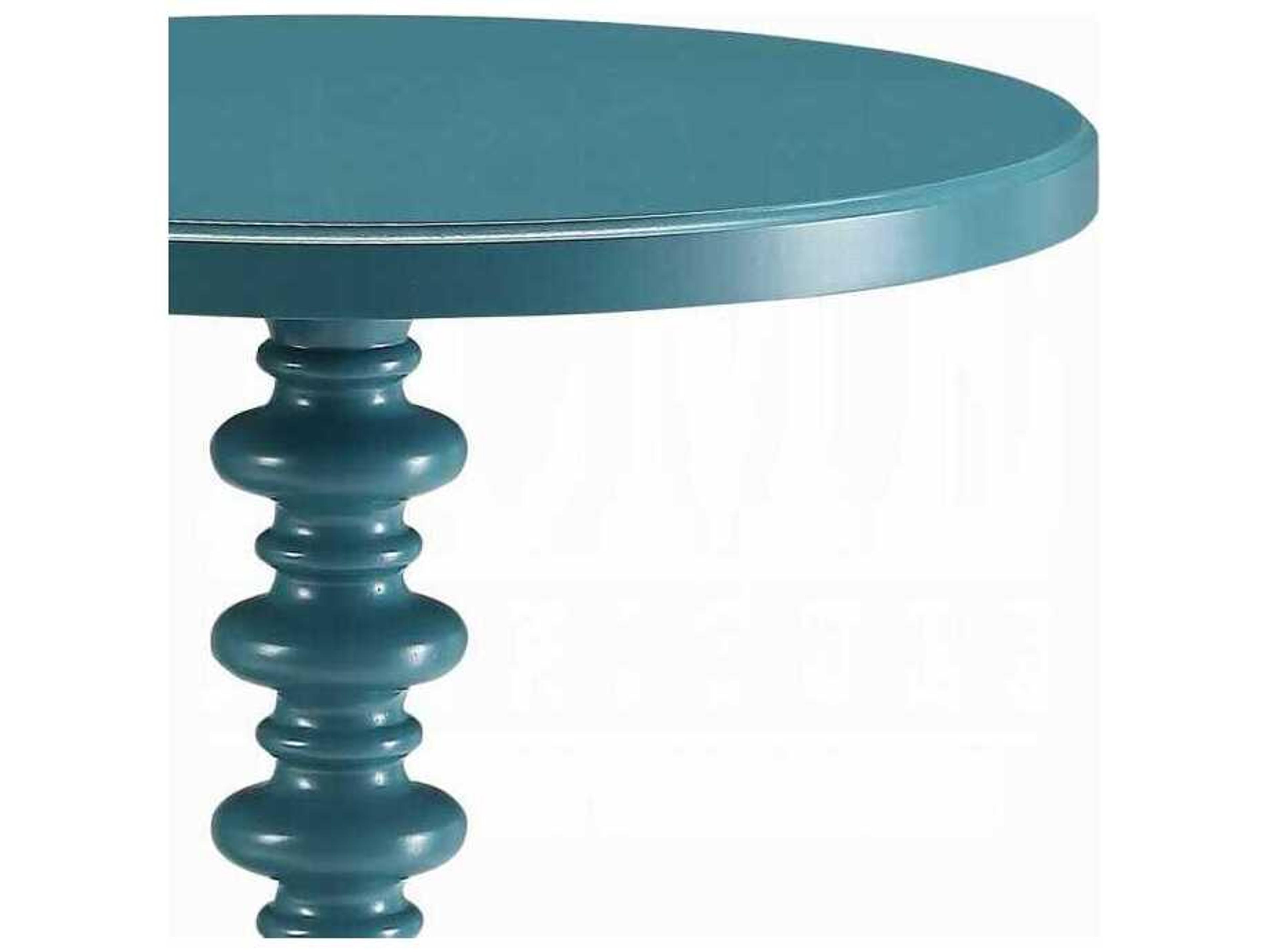 Acme Furniture Acton Round Wood Teal End Table