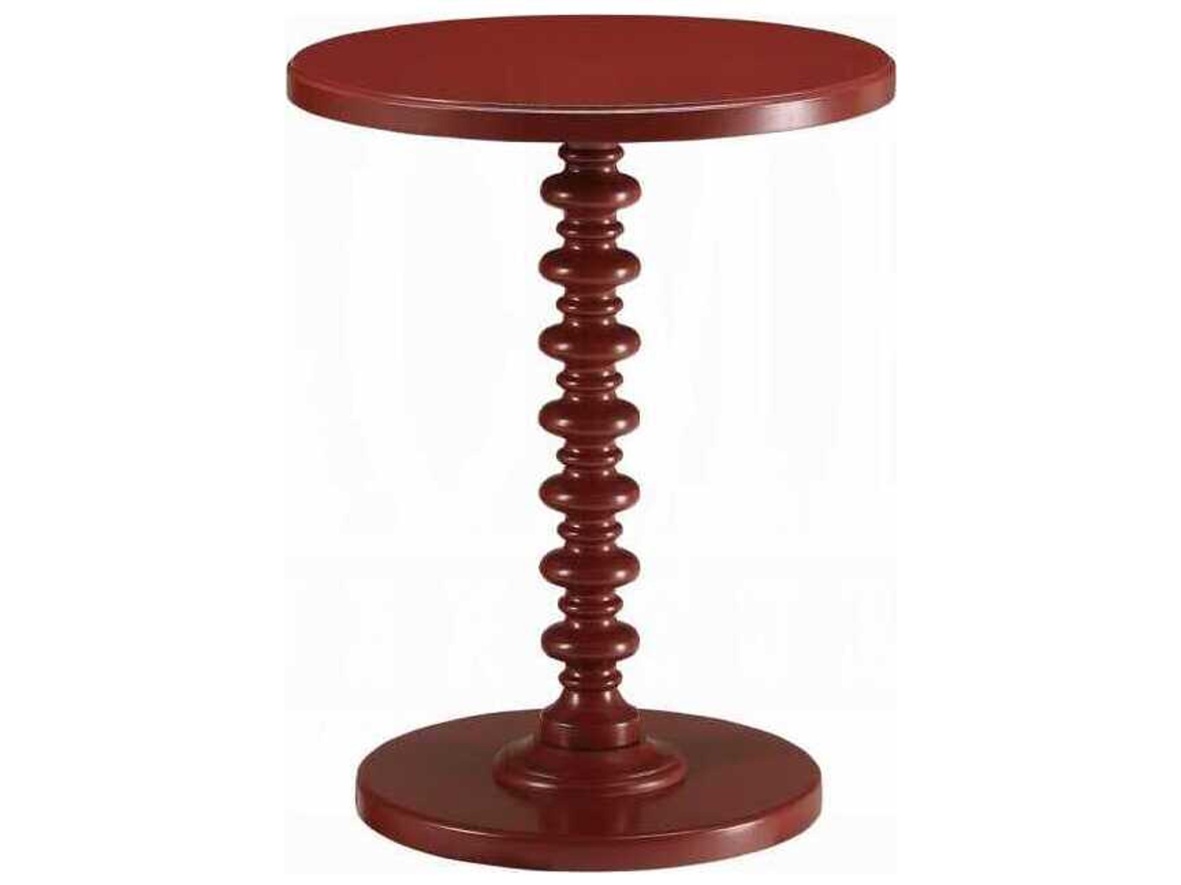 Acton Round Wood Red End Table