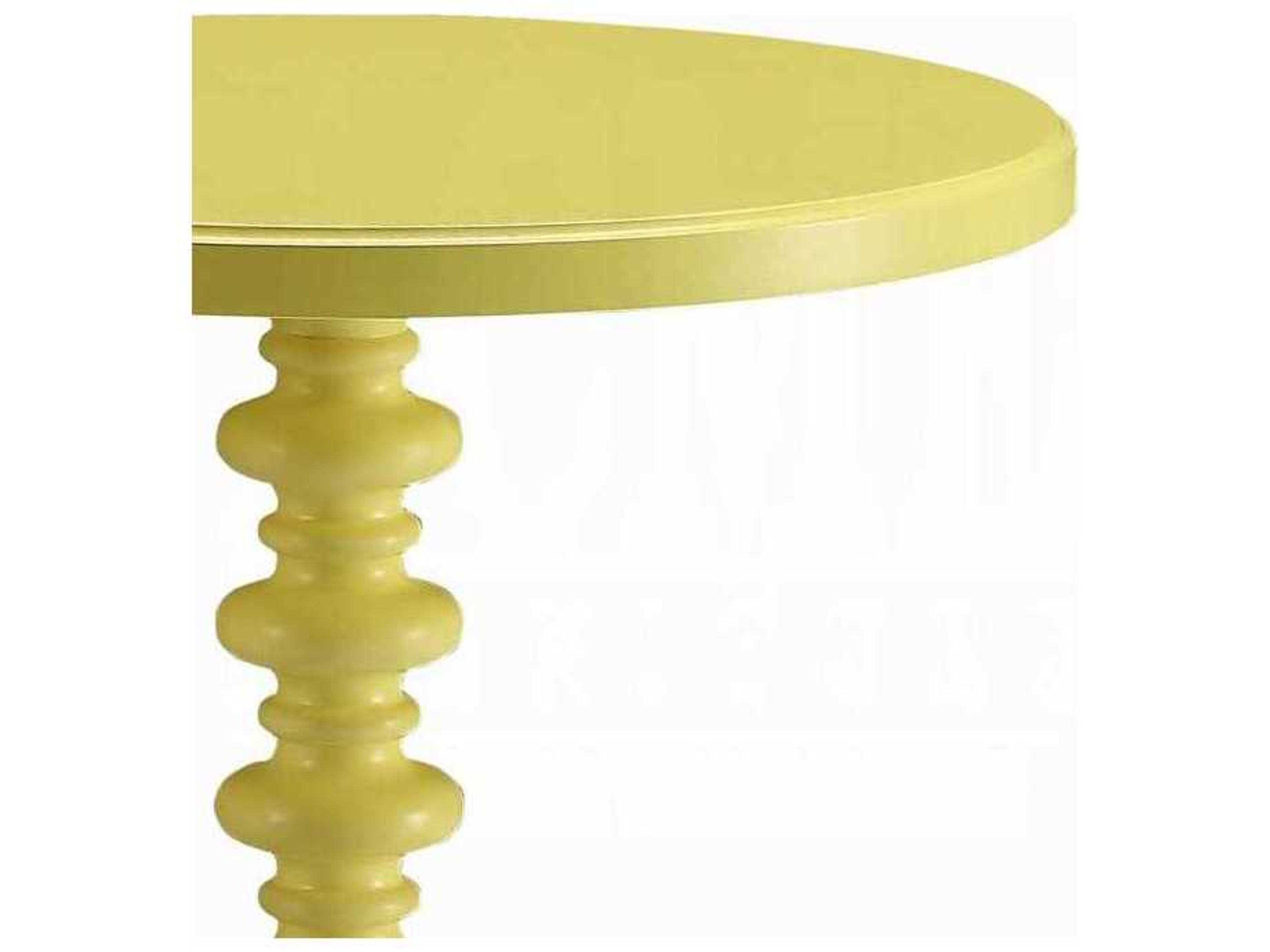 Acme Furniture Acton Round Wood Yellow End Table