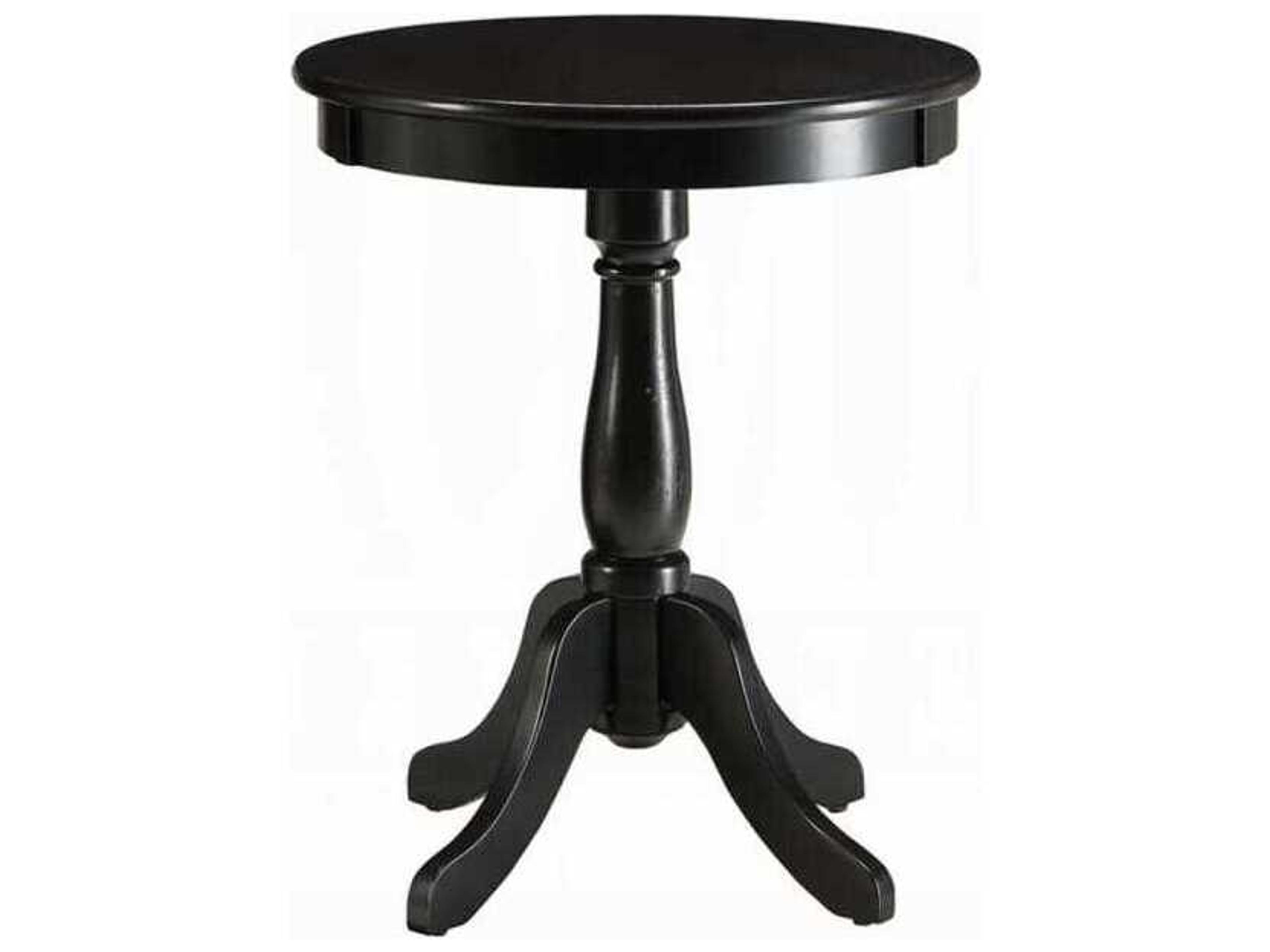 Alger Round Wood Black End Table