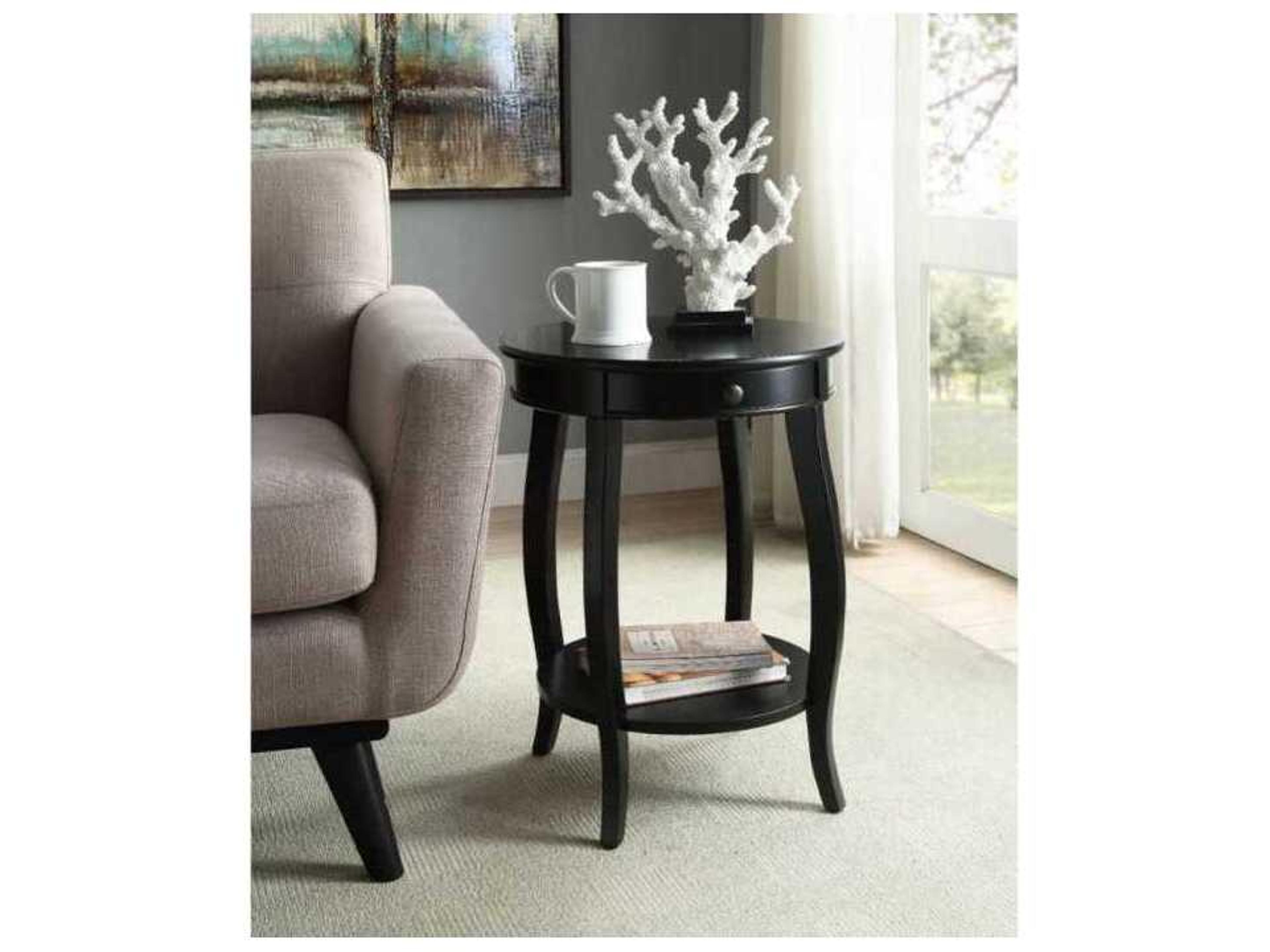 Acme Furniture Alysa Round Wood Black End Table