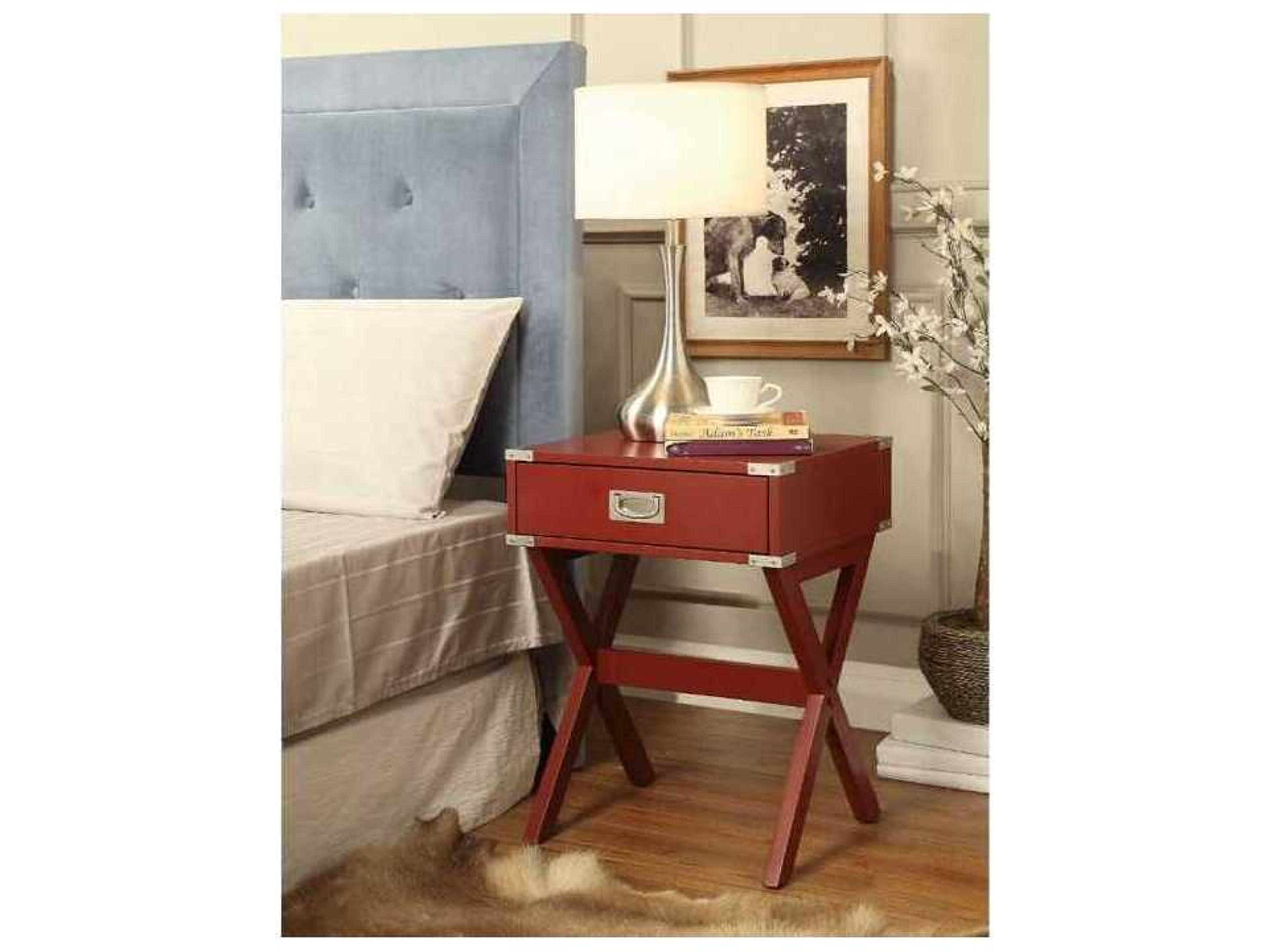 Acme Furniture Babs Square Wood Red End Table